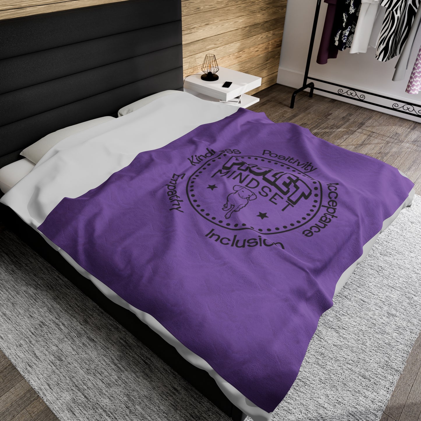 Piglet Mindset Retro Purple Velveteen Plush Blanket