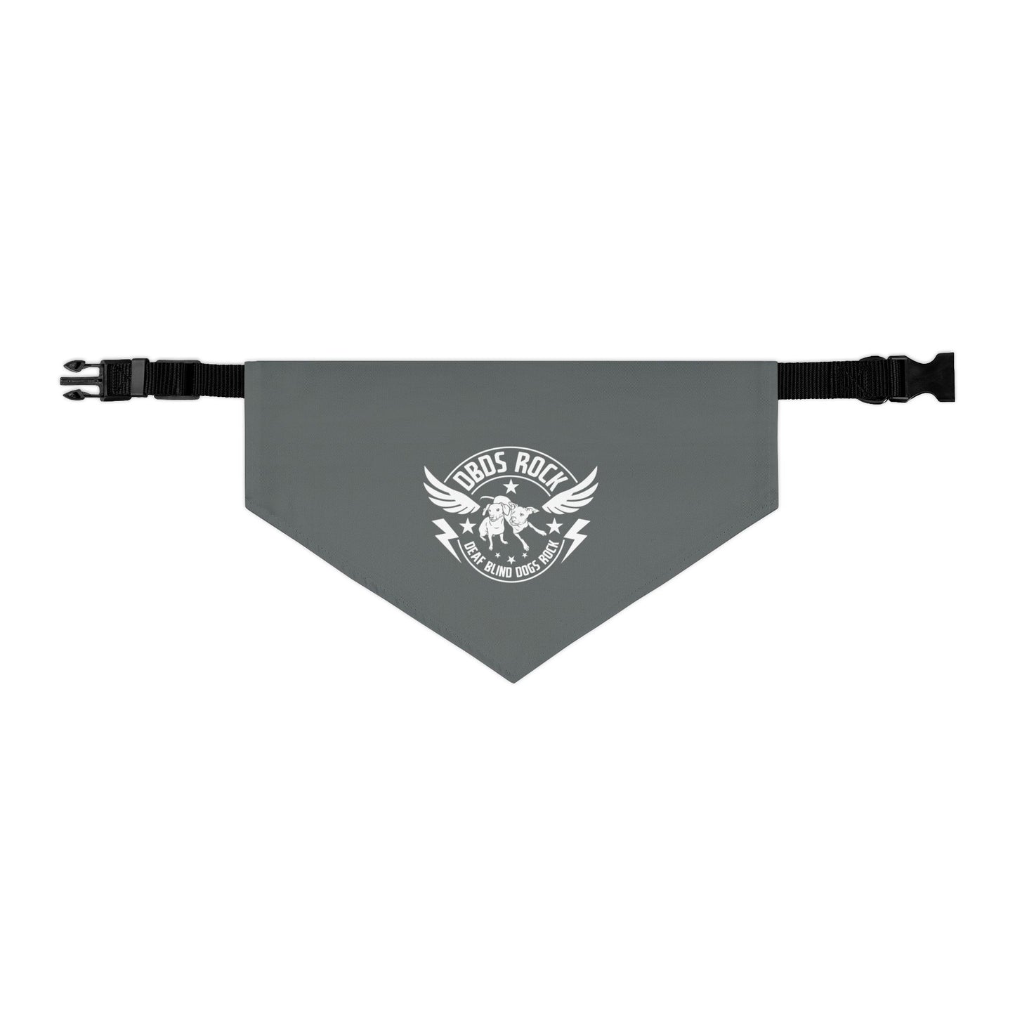 Gray DBDR Pet Bandana Collar - for the DeafBlind dog in your life!