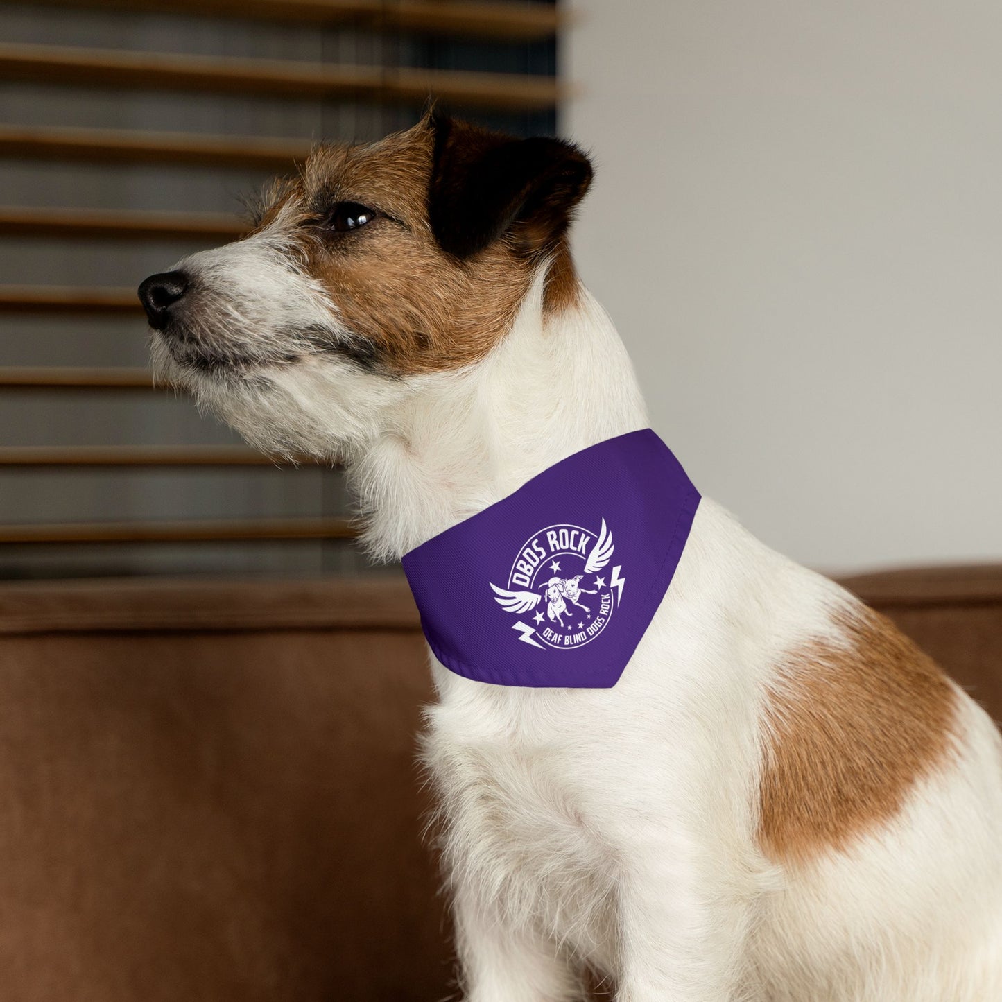 Purple DBDR (Deaf Blind Dogs Rock) Bandana Collar - Stylish Dog Accessory for Celebrations, Holidays & Everyday Wear