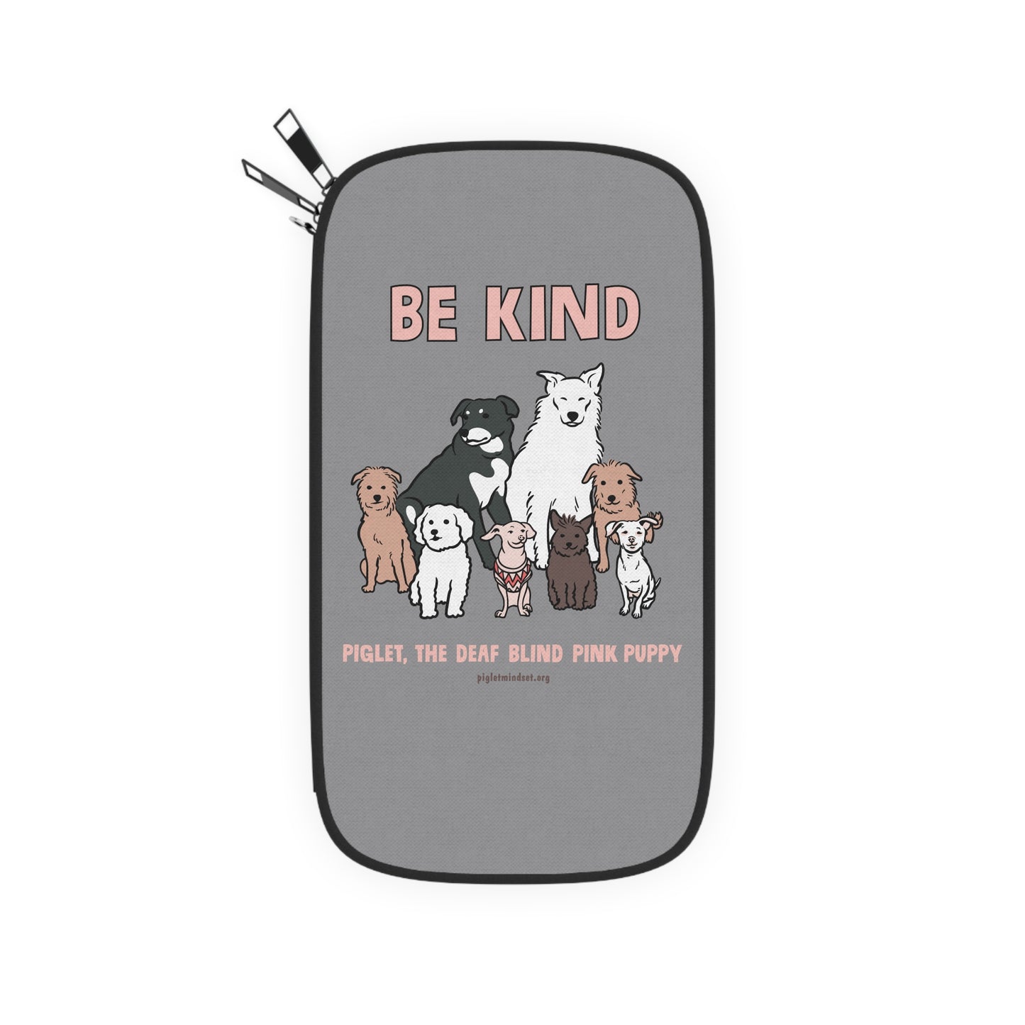 Gray Piglet Passport Wallet