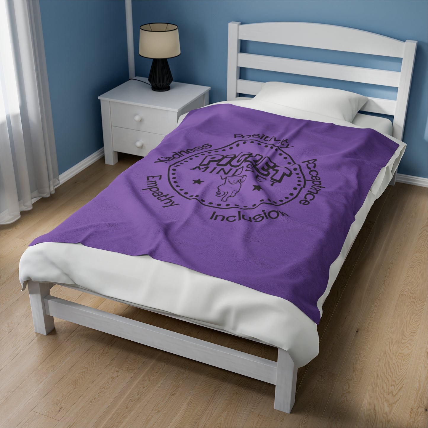 Piglet Mindset Retro Purple Velveteen Plush Blanket