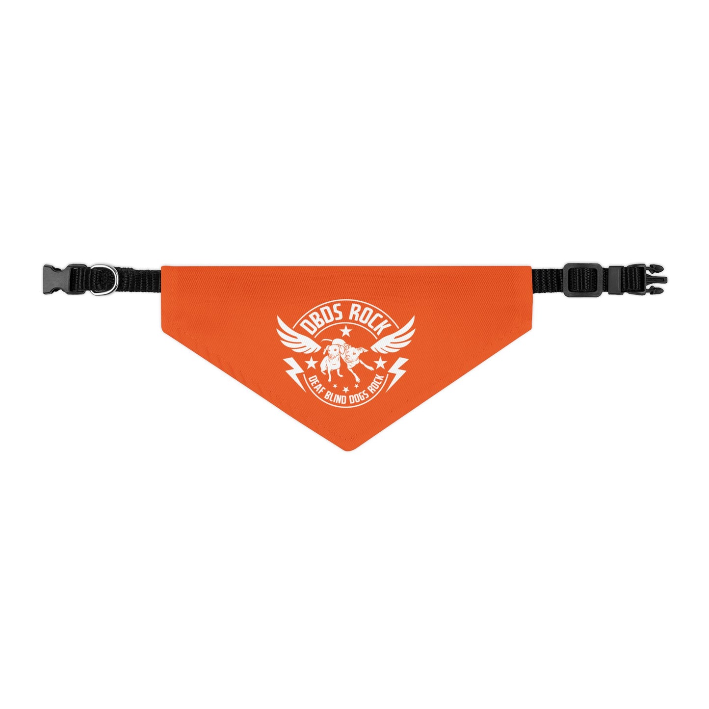 Orange Pet Bandana Collar - for the DeafBlind dog in your life!