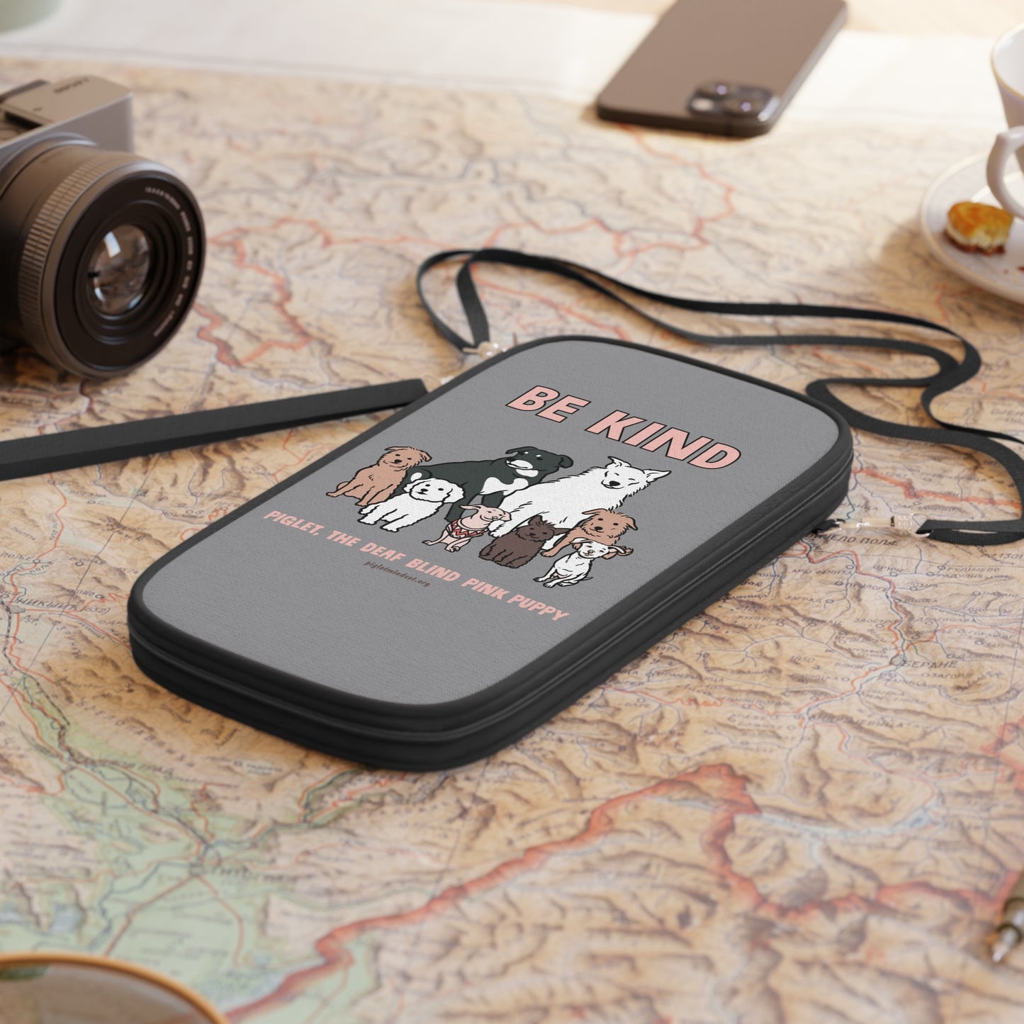 Gray Piglet Passport Wallet