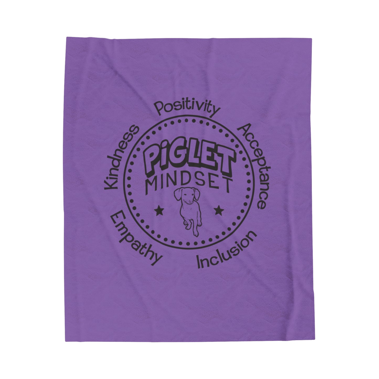 Piglet Mindset Retro Purple Velveteen Plush Blanket