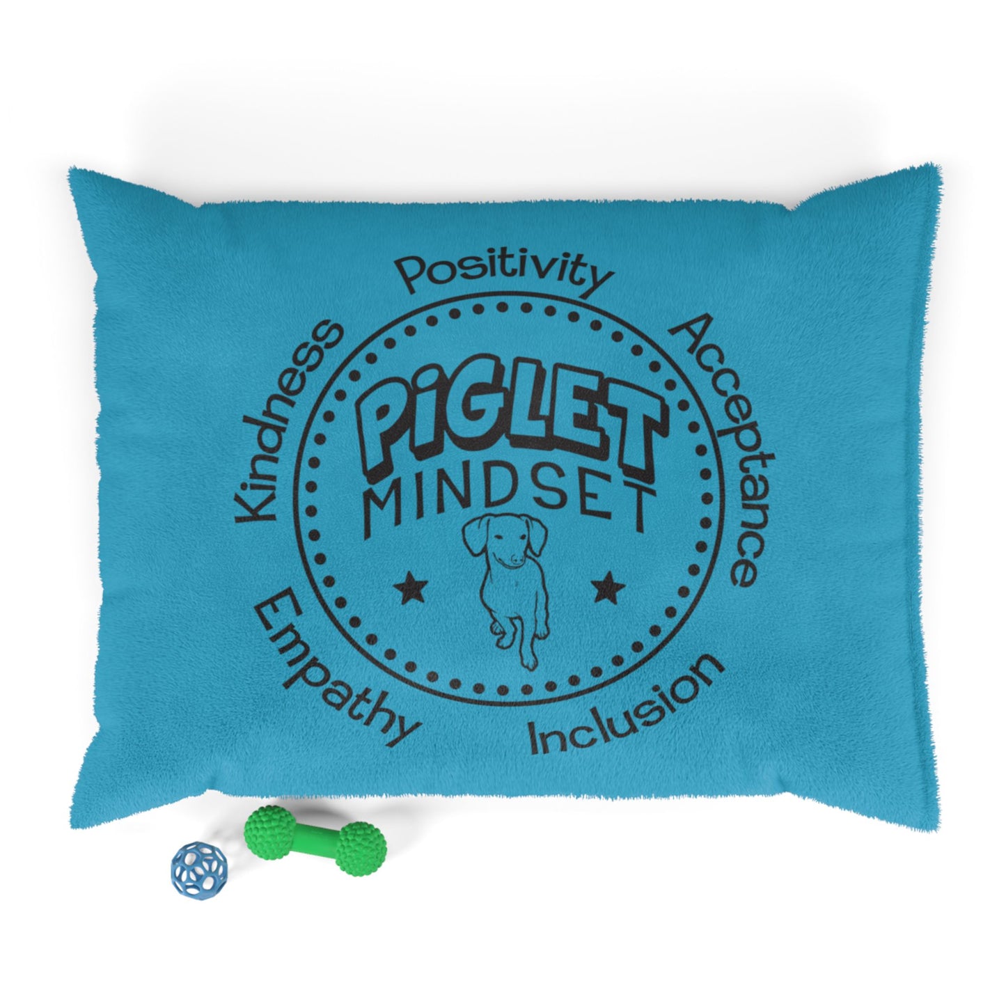 Turquoise Piglity Soft Velvety Pet Bed
