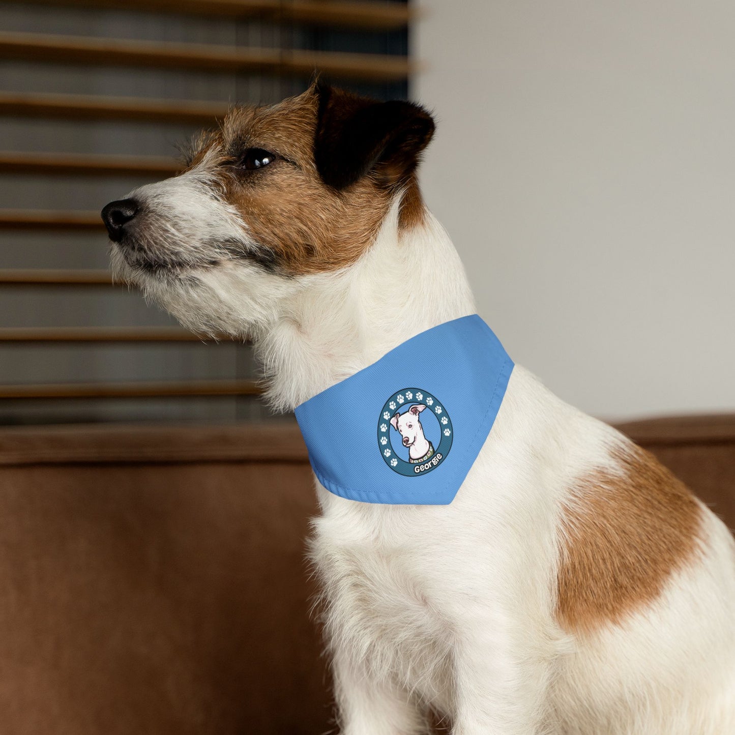 Blue Georgie Pet Bandana Collar - Stylish Dog Accessory for Celebrations, Holidays & Everyday Wear