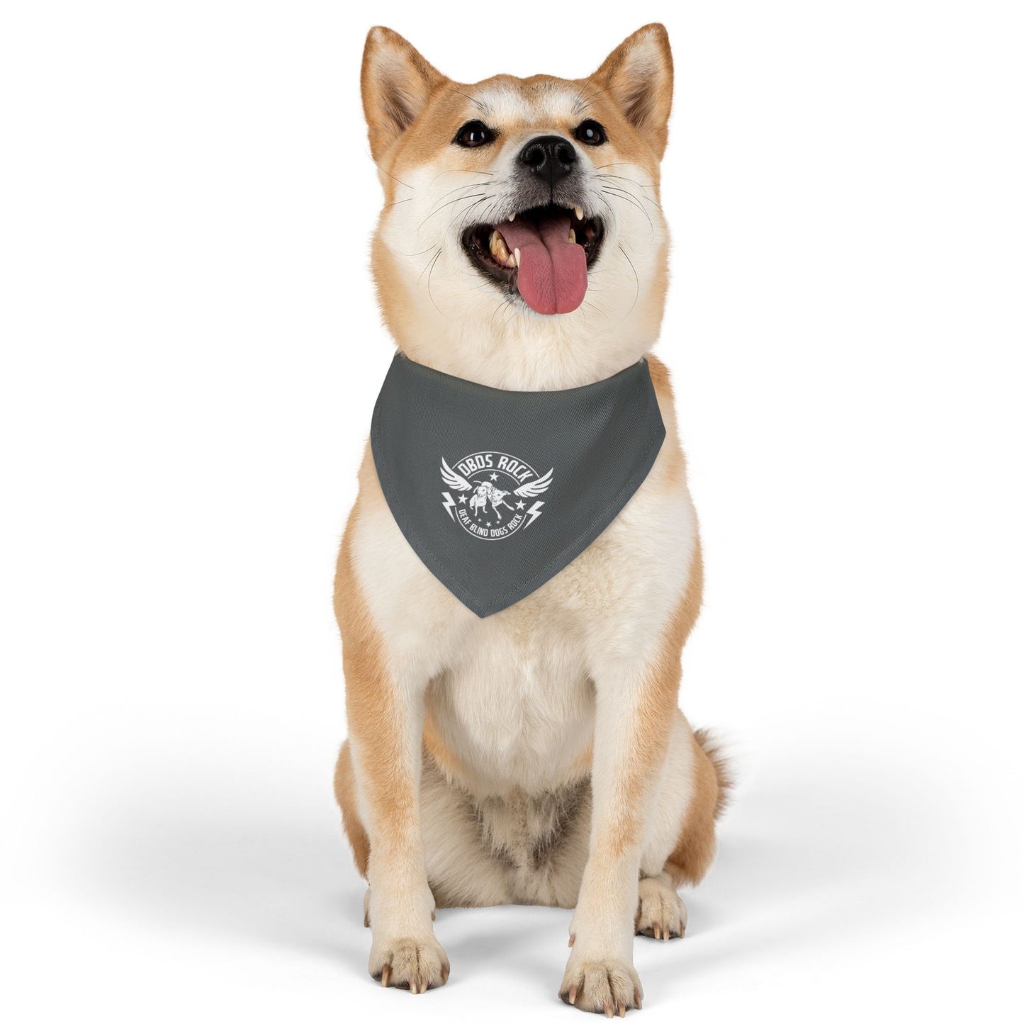 Gray DBDR Pet Bandana Collar - for the DeafBlind dog in your life!