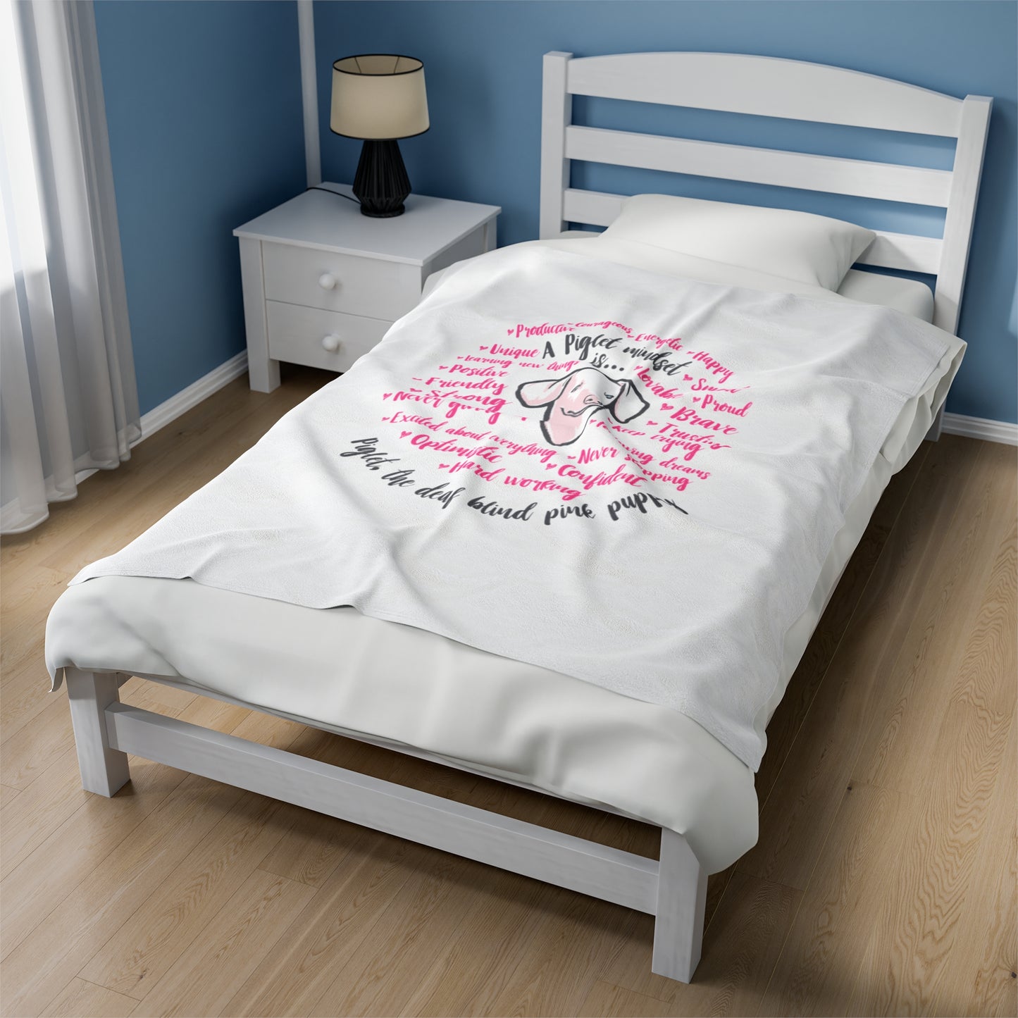 Vintage Piglet Mindset Velveteen Plush Blanket