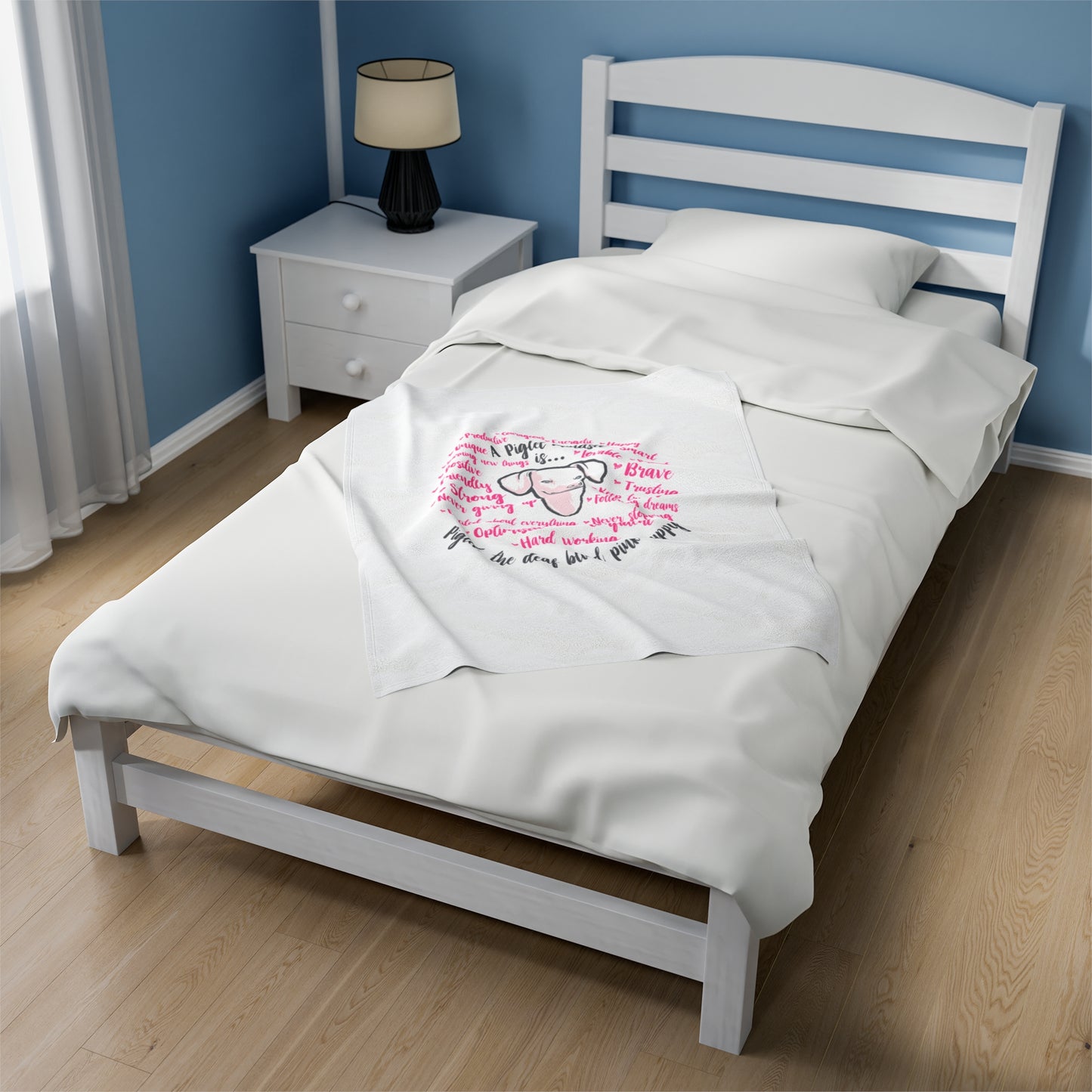 Vintage Piglet Mindset Velveteen Plush Blanket