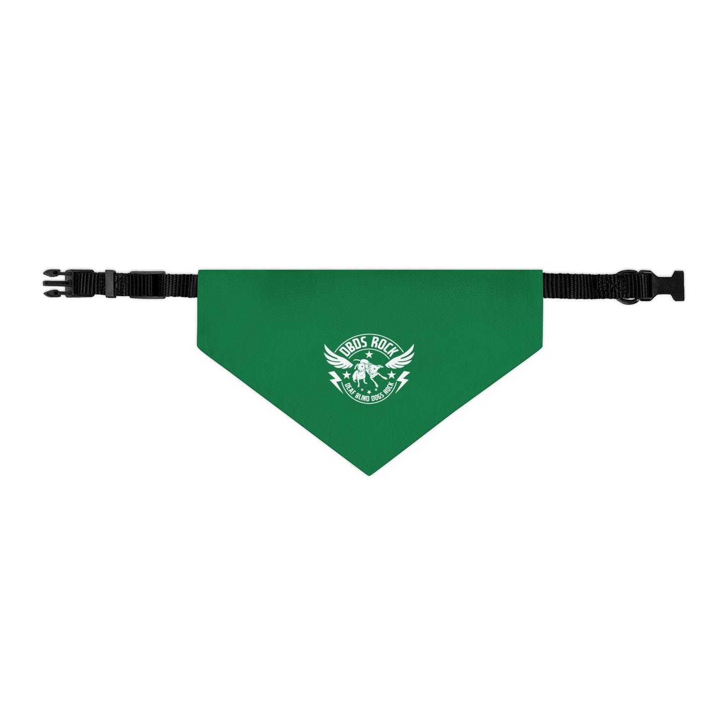 Green DBDR (Deaf Blind Dogs Rock) Bandana Collar - Stylish Dog Accessory for Celebrations, Holidays & Everyday Wear