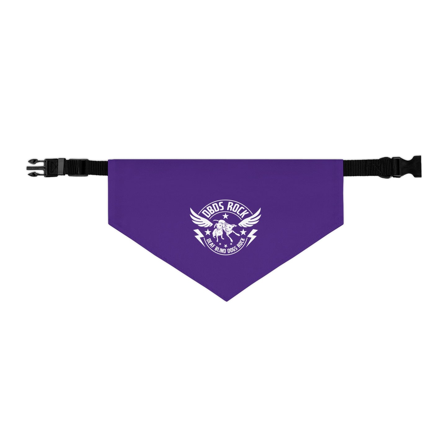 Purple DBDR (Deaf Blind Dogs Rock) Bandana Collar - Stylish Dog Accessory for Celebrations, Holidays & Everyday Wear