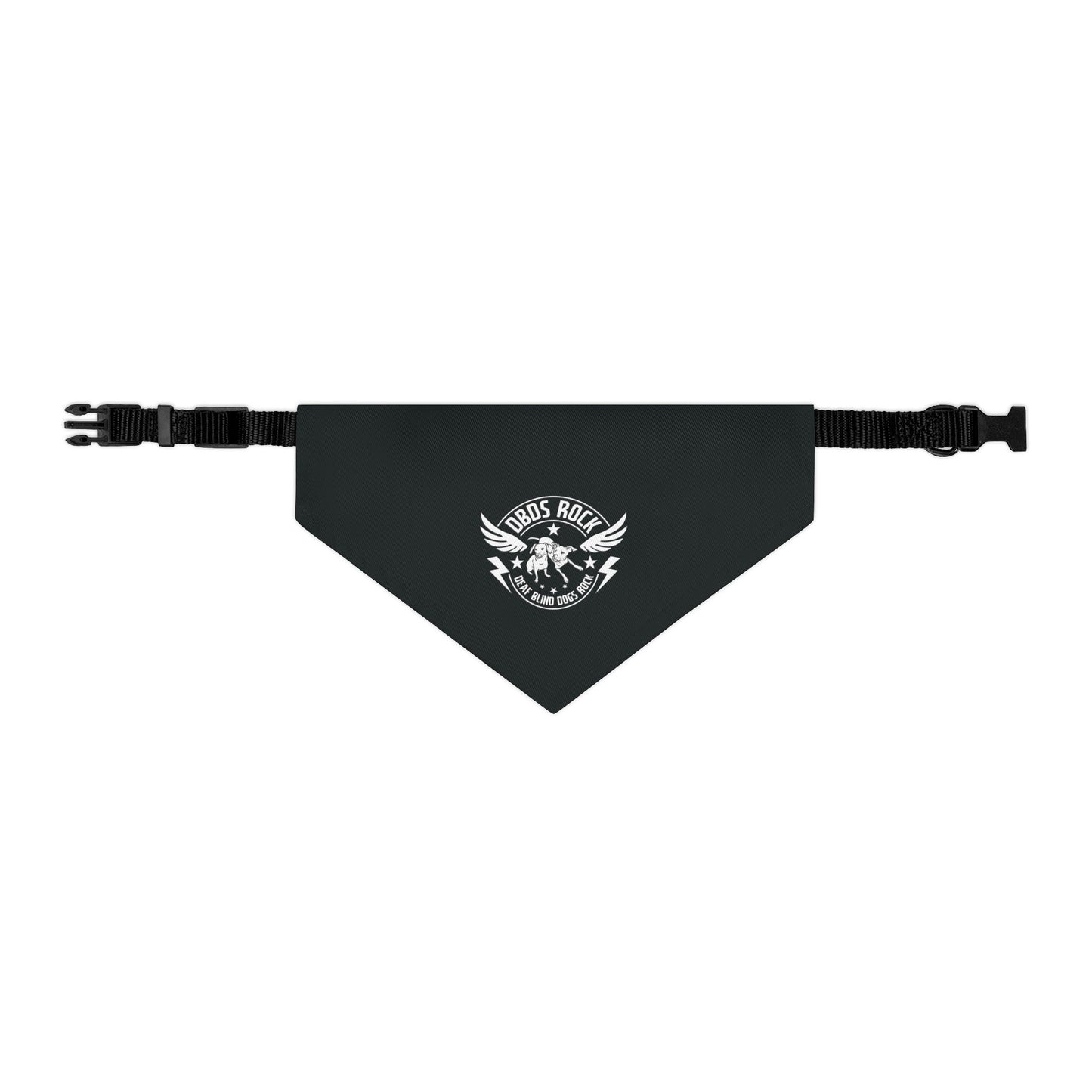 Black DBDR Pet Bandana Collar - for the DeafBlind dog in your life!