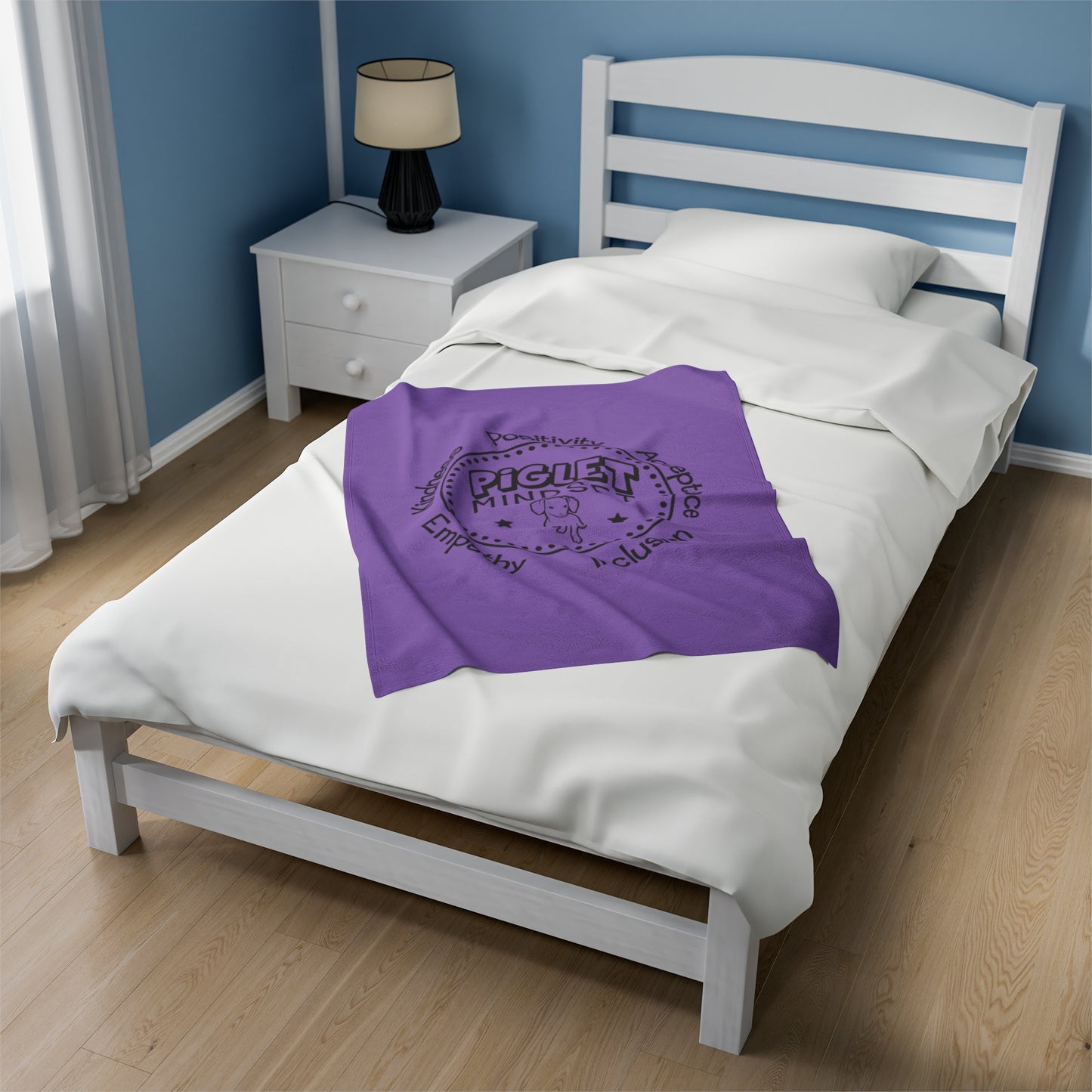 Piglet Mindset Retro Purple Velveteen Plush Blanket