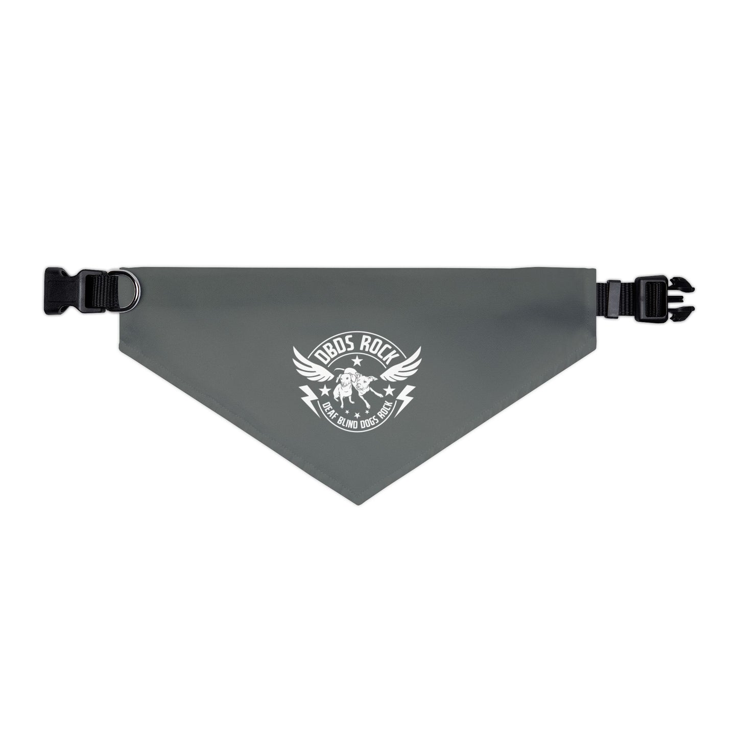 Gray DBDR Pet Bandana Collar - for the DeafBlind dog in your life!