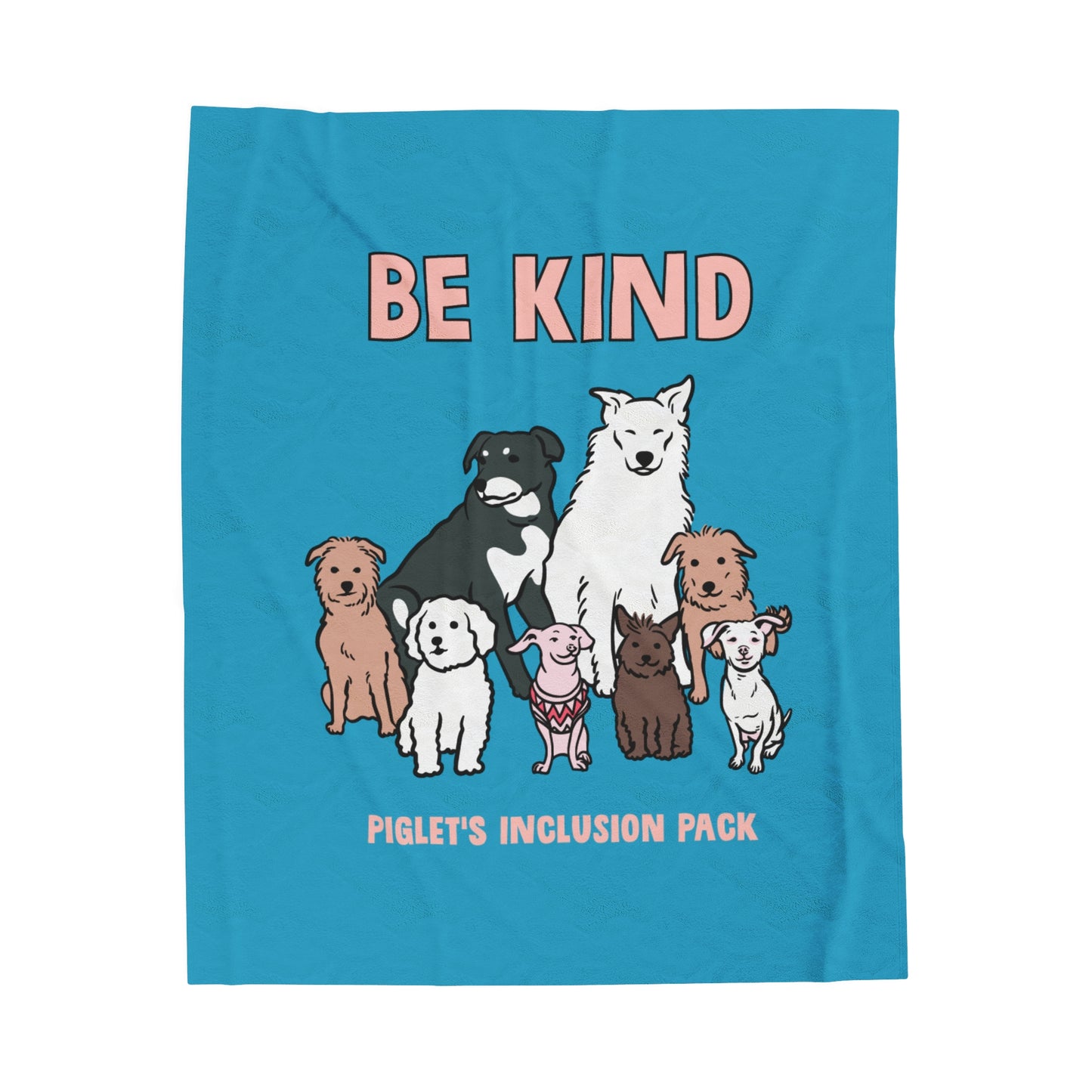Piglet's Inclusion Pack Be Kind Turquoise Velveteen Plush Blanket