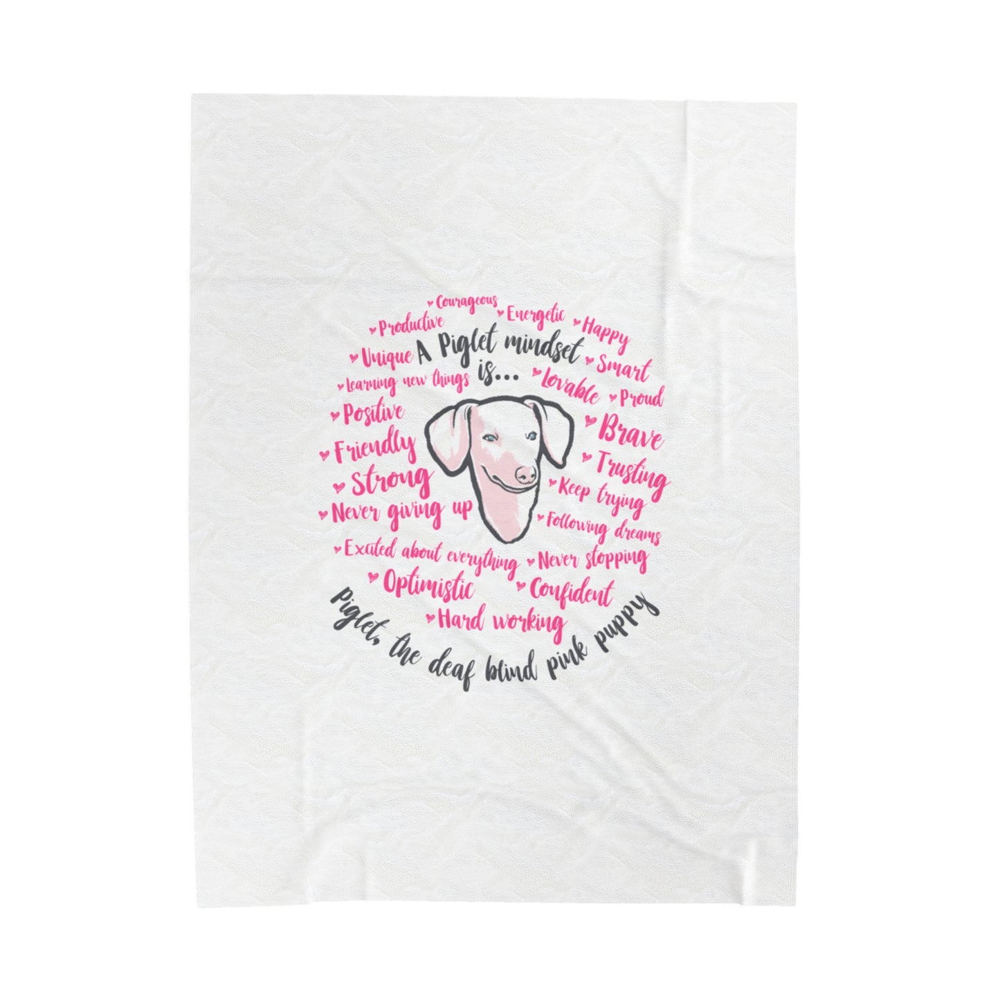 Vintage Piglet Mindset Velveteen Plush Blanket