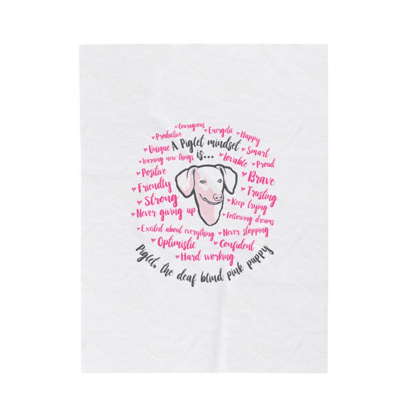 Vintage Piglet Mindset Velveteen Plush Blanket