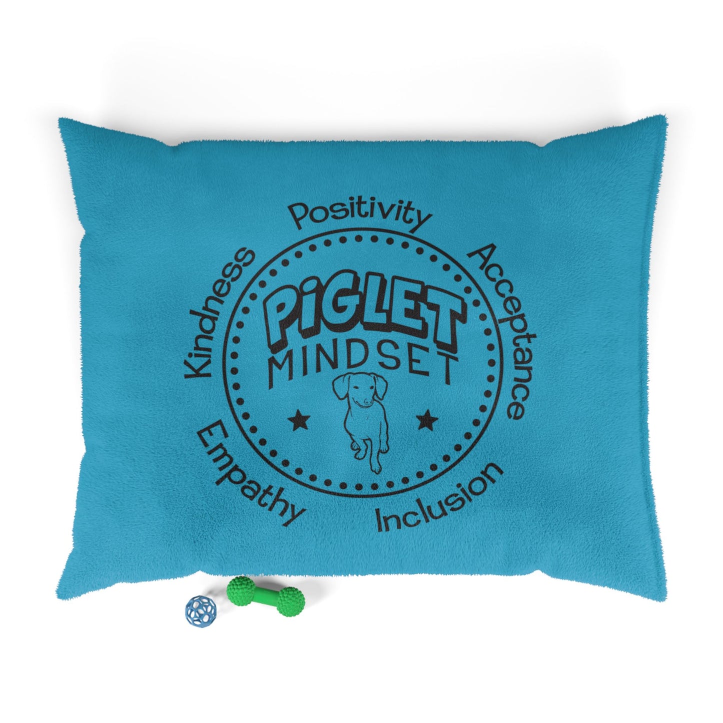 Turquoise Piglity Soft Velvety Pet Bed