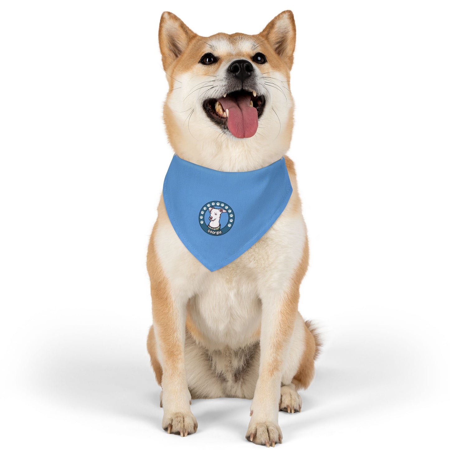 Blue Georgie Pet Bandana Collar - Stylish Dog Accessory for Celebrations, Holidays & Everyday Wear