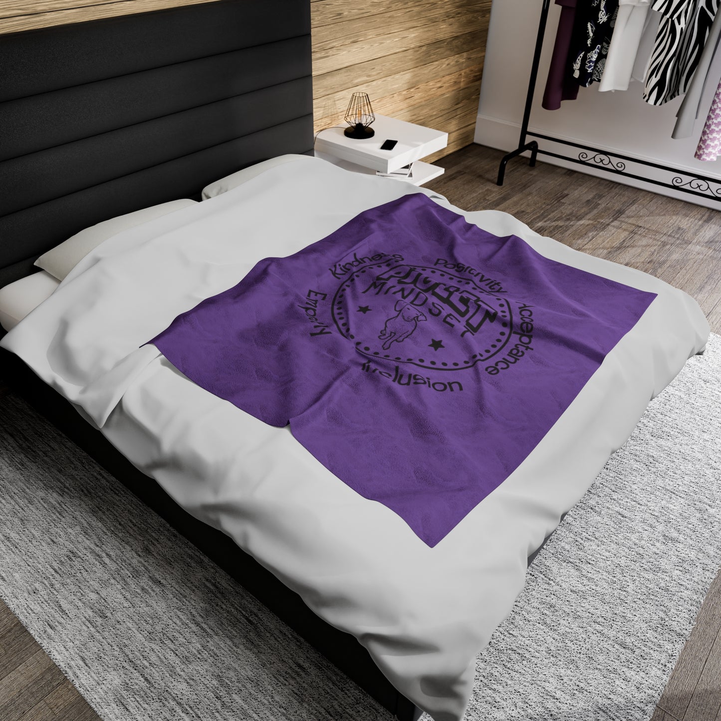 Piglet Mindset Retro Purple Velveteen Plush Blanket