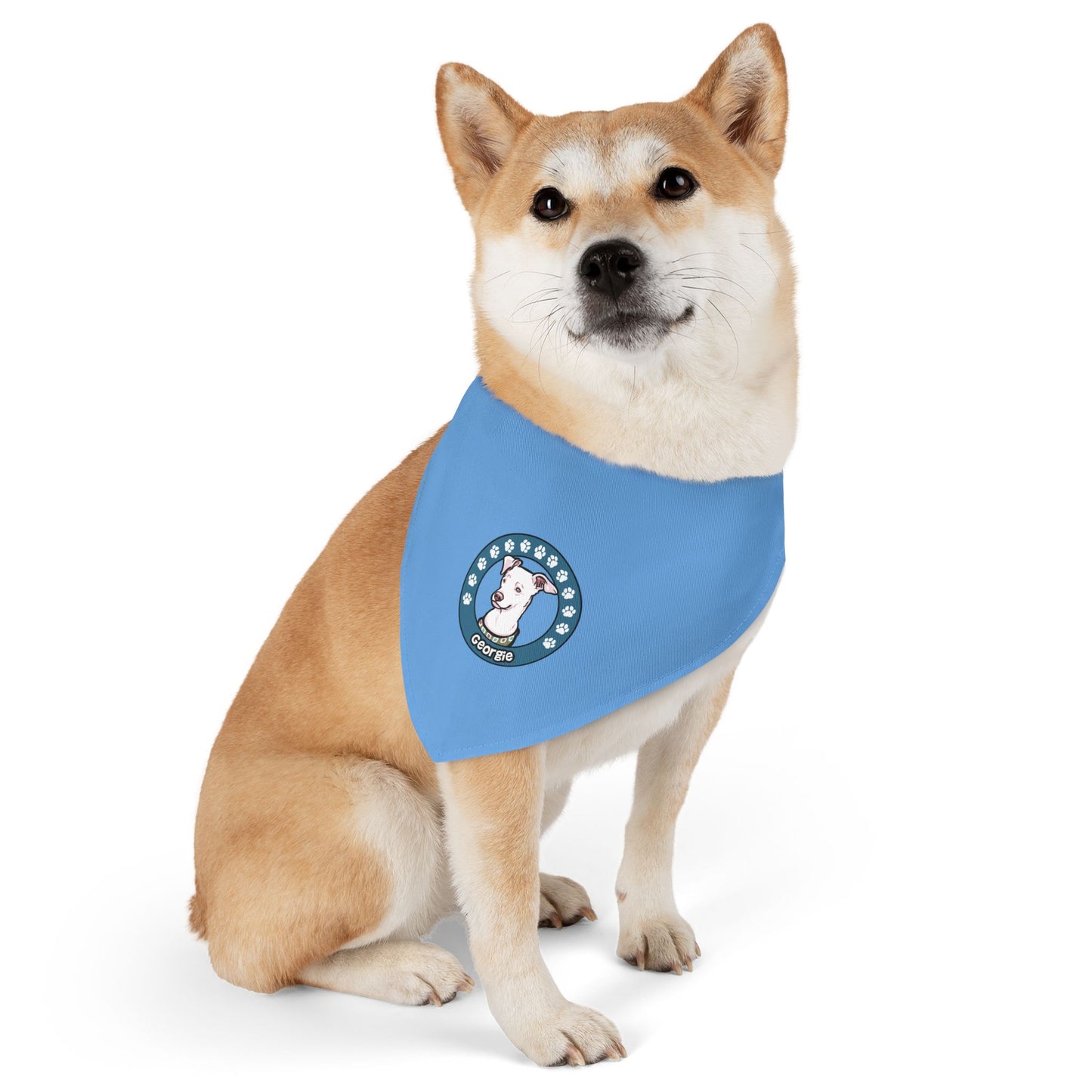 Blue Georgie Pet Bandana Collar - Stylish Dog Accessory for Celebrations, Holidays & Everyday Wear