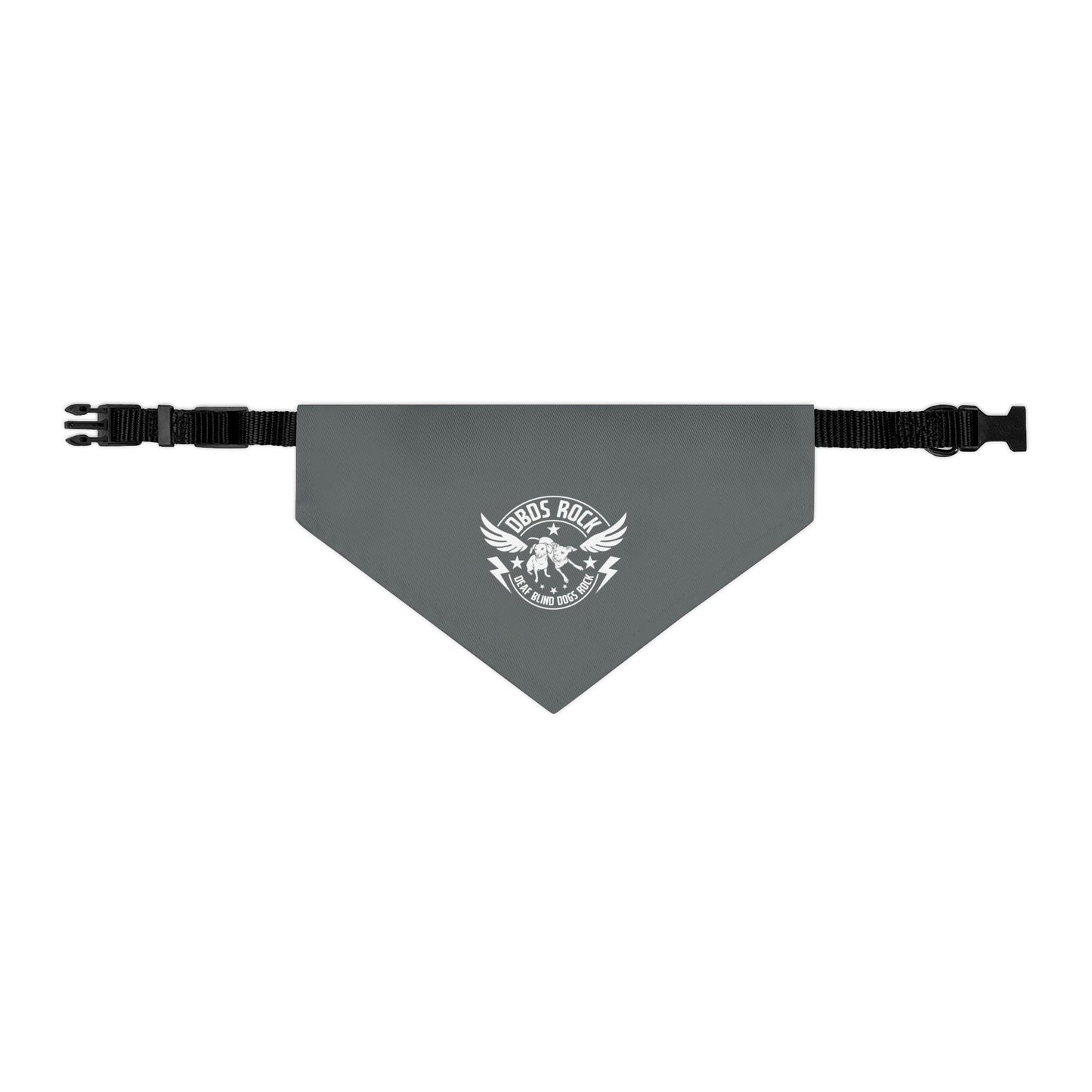 Gray DBDR Pet Bandana Collar - for the DeafBlind dog in your life!
