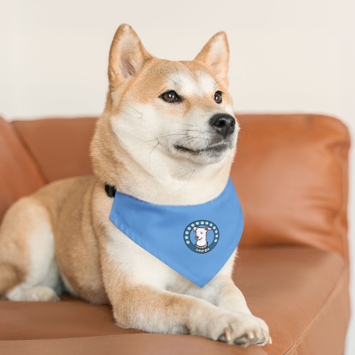 Blue Georgie Pet Bandana Collar - Stylish Dog Accessory for Celebrations, Holidays & Everyday Wear