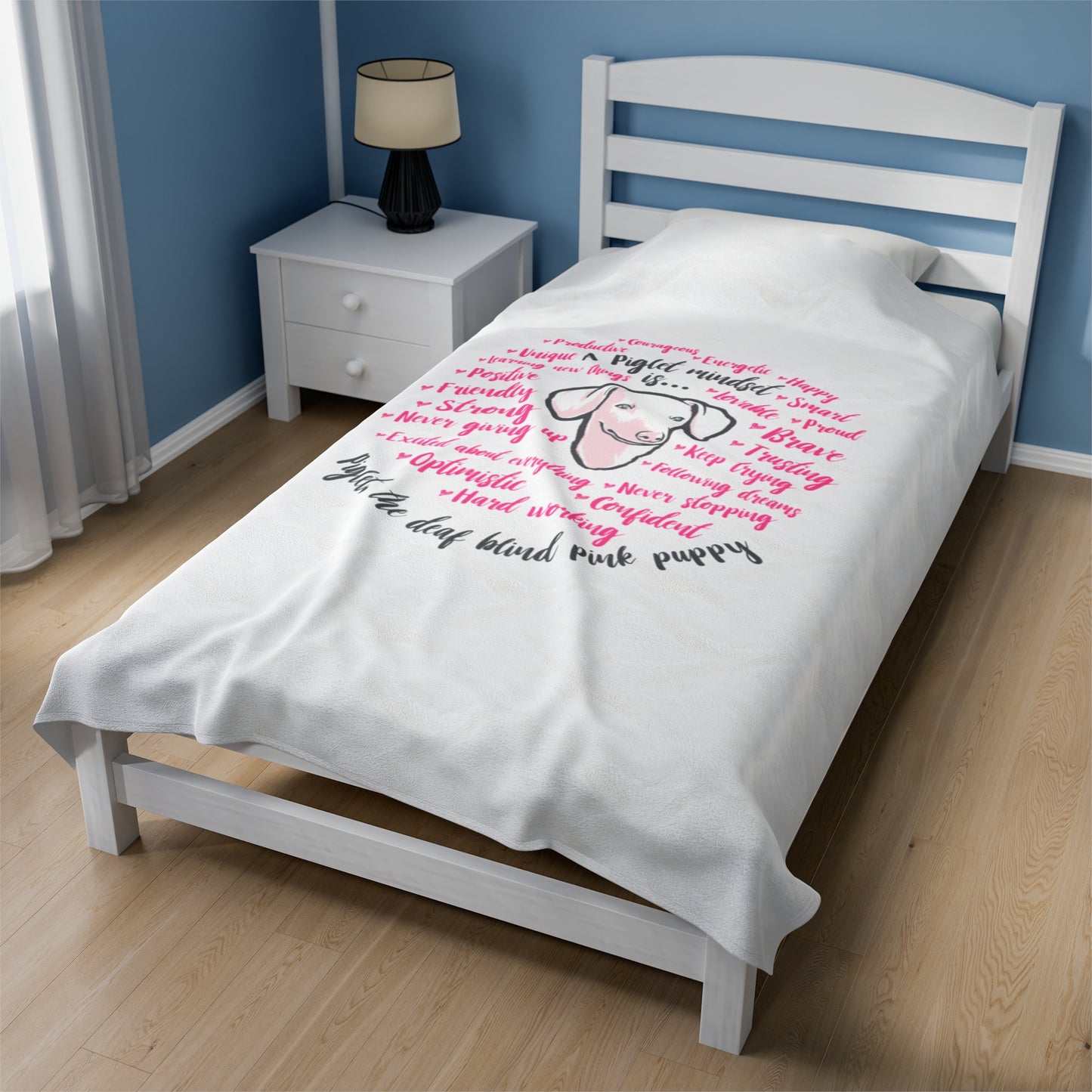 Vintage Piglet Mindset Velveteen Plush Blanket