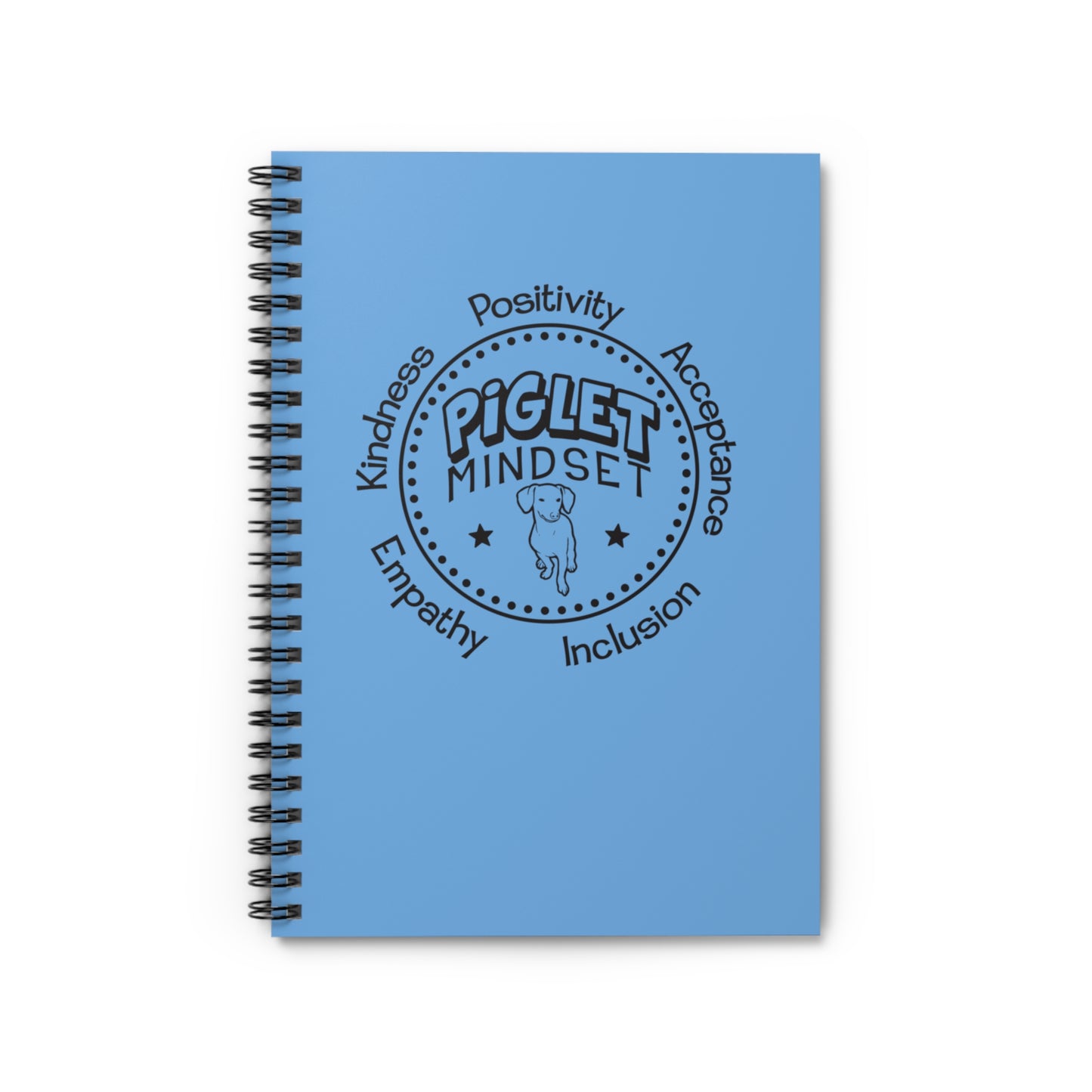 Blue Piglet Mindset Retro Spiral Notebook - Ruled Line