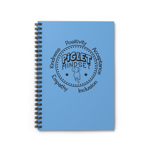 Blue Piglet Mindset Retro Spiral Notebook - Ruled Line