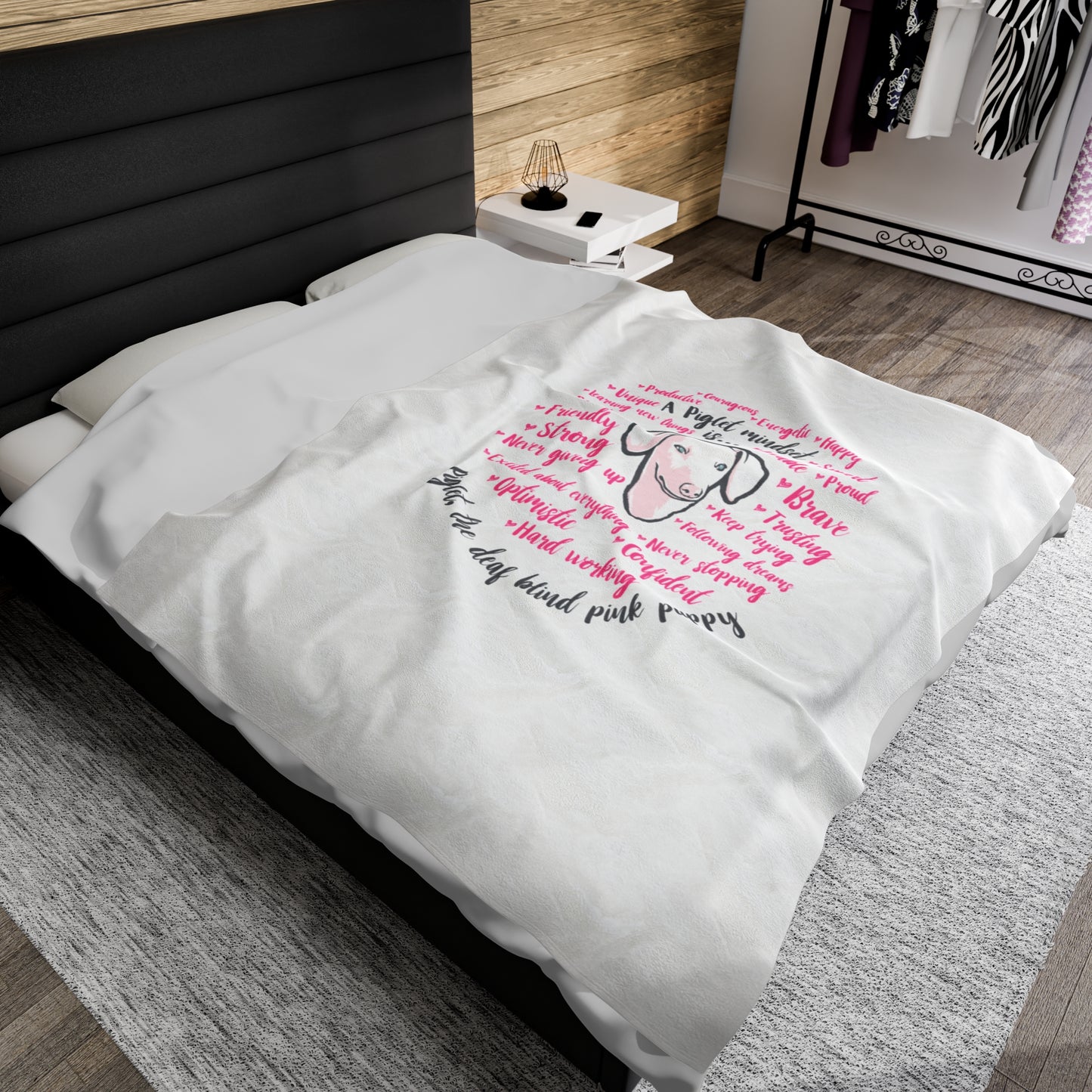 Vintage Piglet Mindset Velveteen Plush Blanket