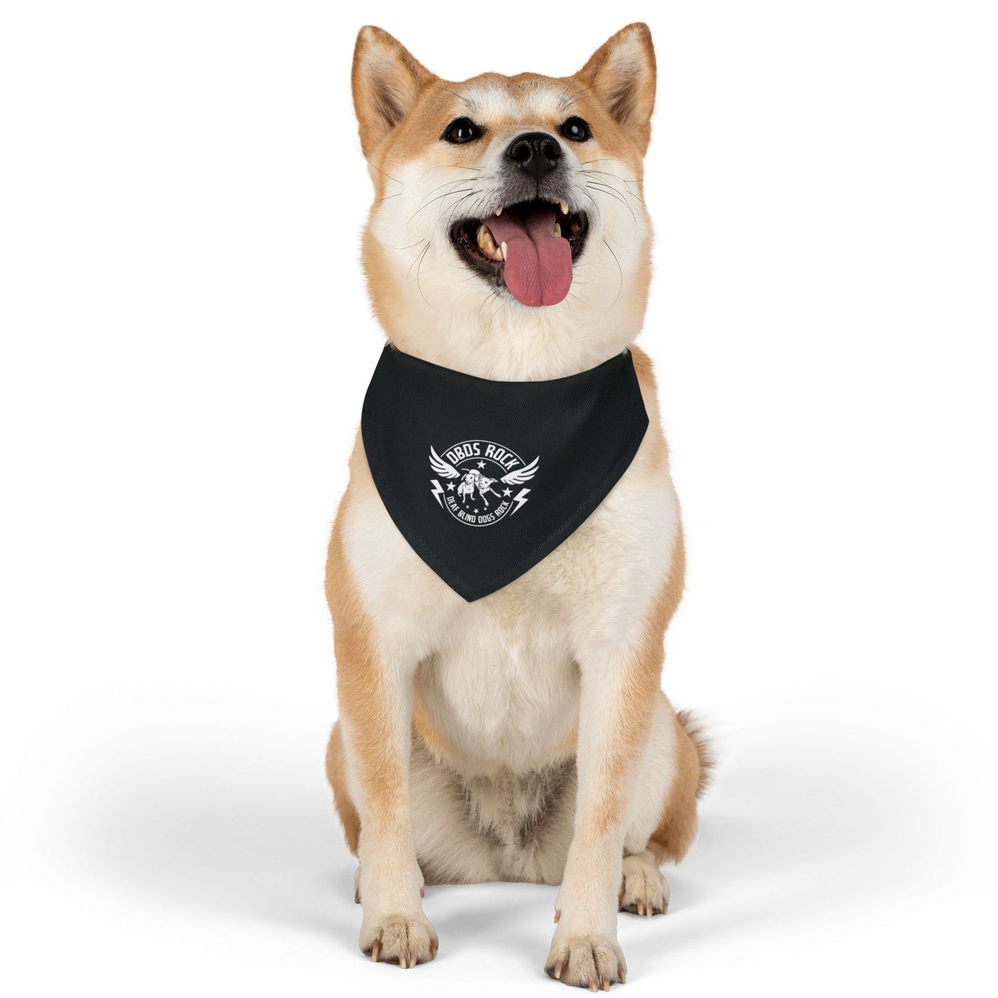 Black DBDR Pet Bandana Collar - for the DeafBlind dog in your life!
