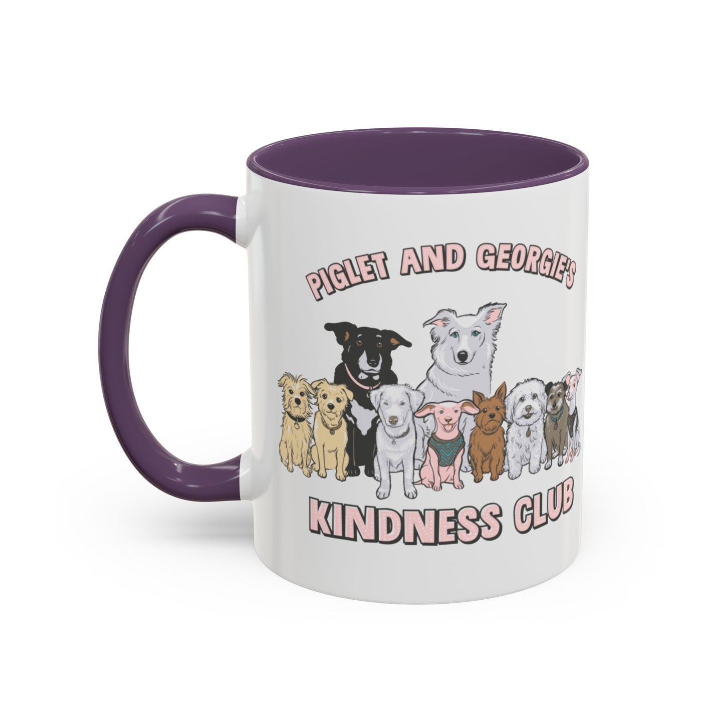 Piglet and Georgie's Kindness Club Accent Coffee Mug (11, 15oz)