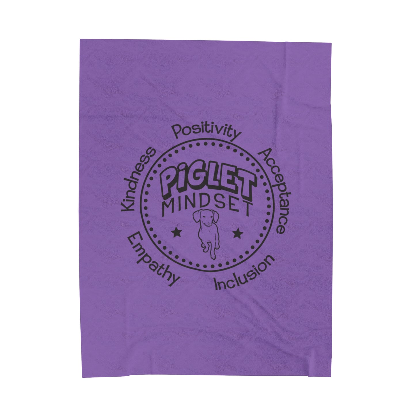 Piglet Mindset Retro Purple Velveteen Plush Blanket