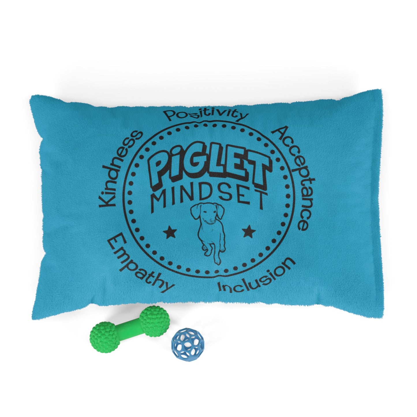 Turquoise Piglity Soft Velvety Pet Bed