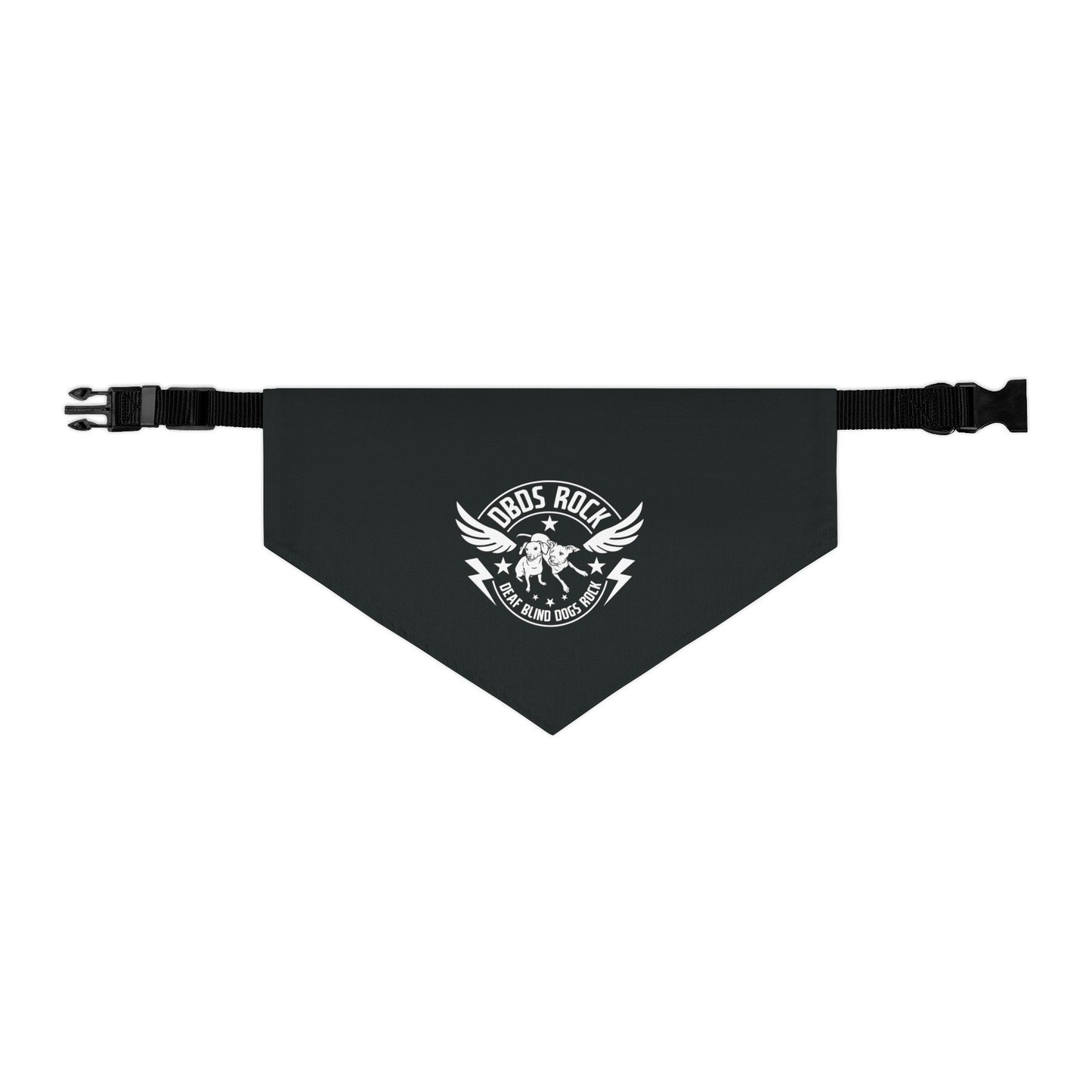 Black DBDR Pet Bandana Collar - for the DeafBlind dog in your life!