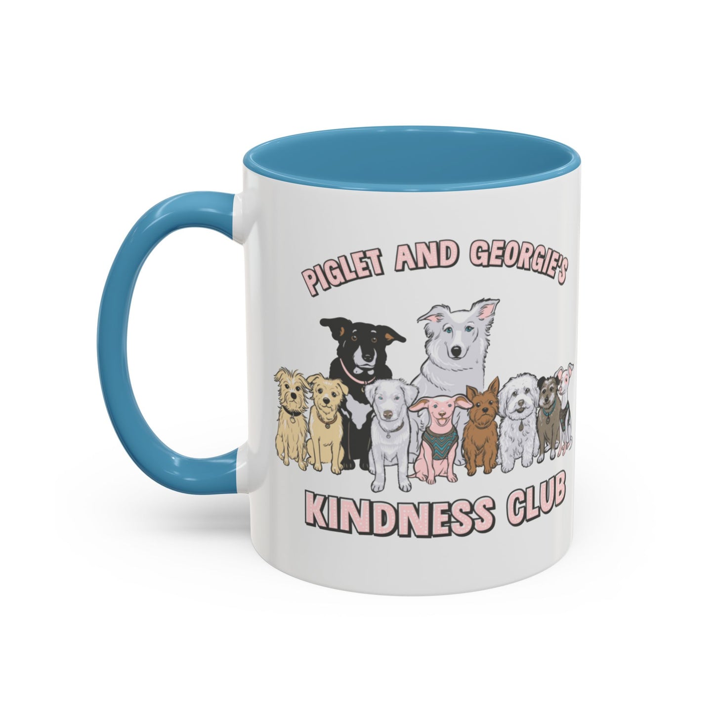 Piglet and Georgie's Kindness Club Accent Coffee Mug (11, 15oz)