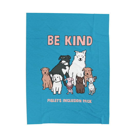 Piglet's Inclusion Pack Be Kind Turquoise Velveteen Plush Blanket