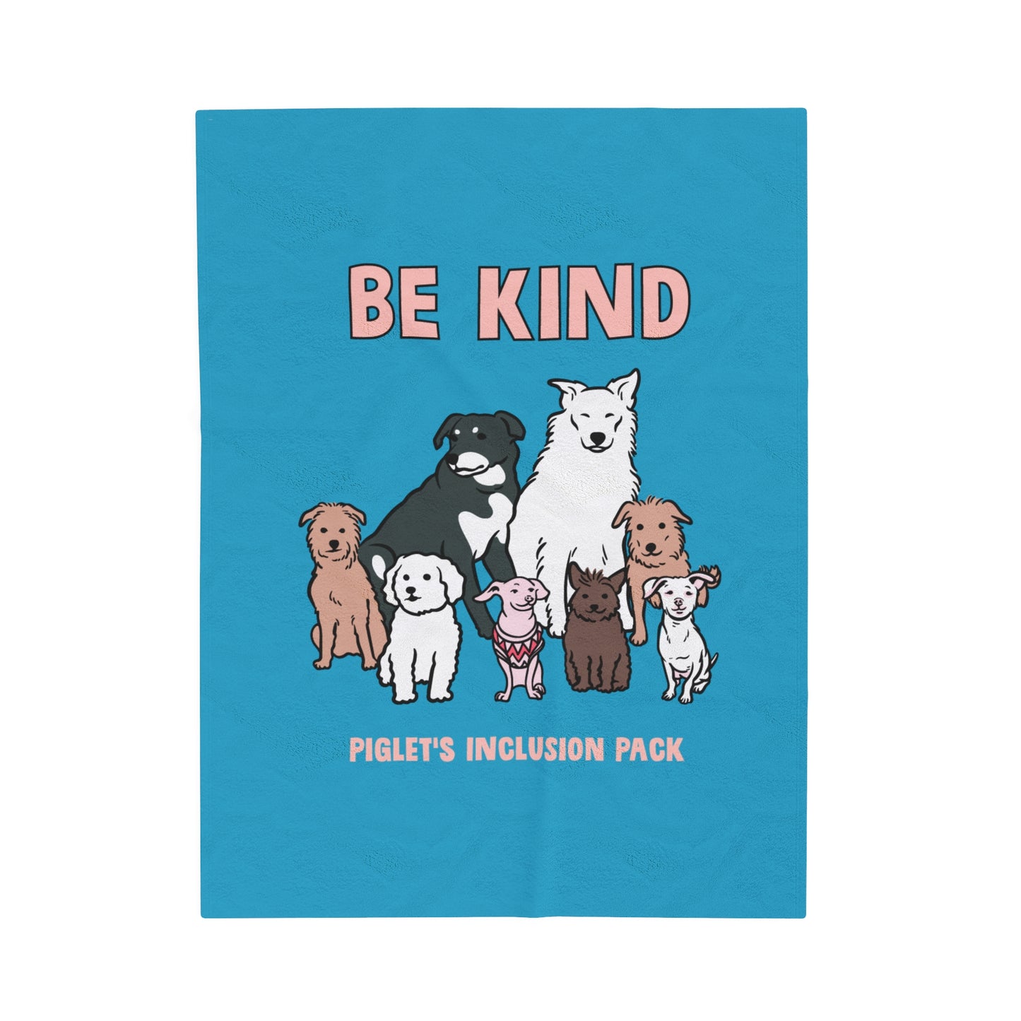 Piglet's Inclusion Pack Be Kind Turquoise Velveteen Plush Blanket