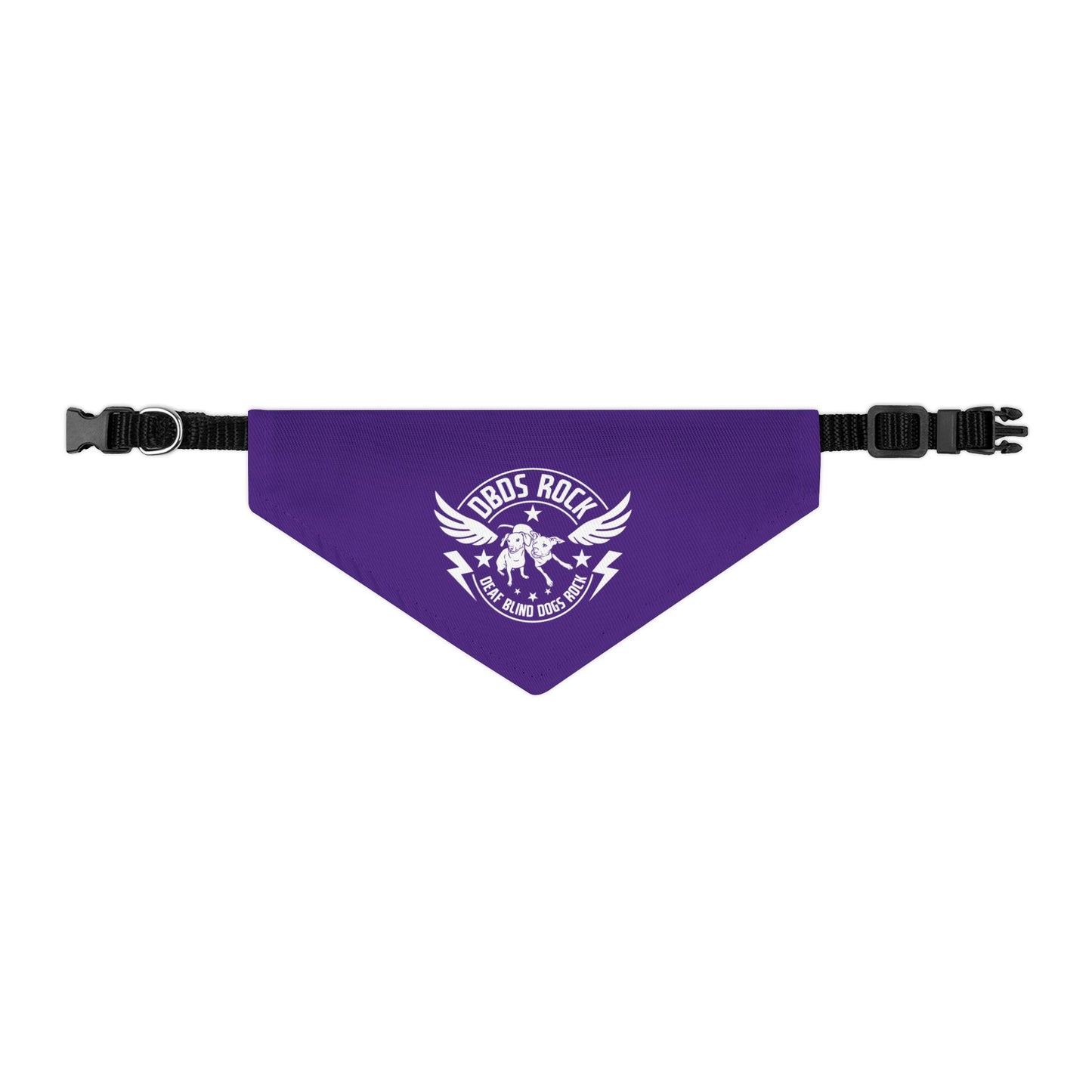 Purple DBDR (Deaf Blind Dogs Rock) Bandana Collar - Stylish Dog Accessory for Celebrations, Holidays & Everyday Wear
