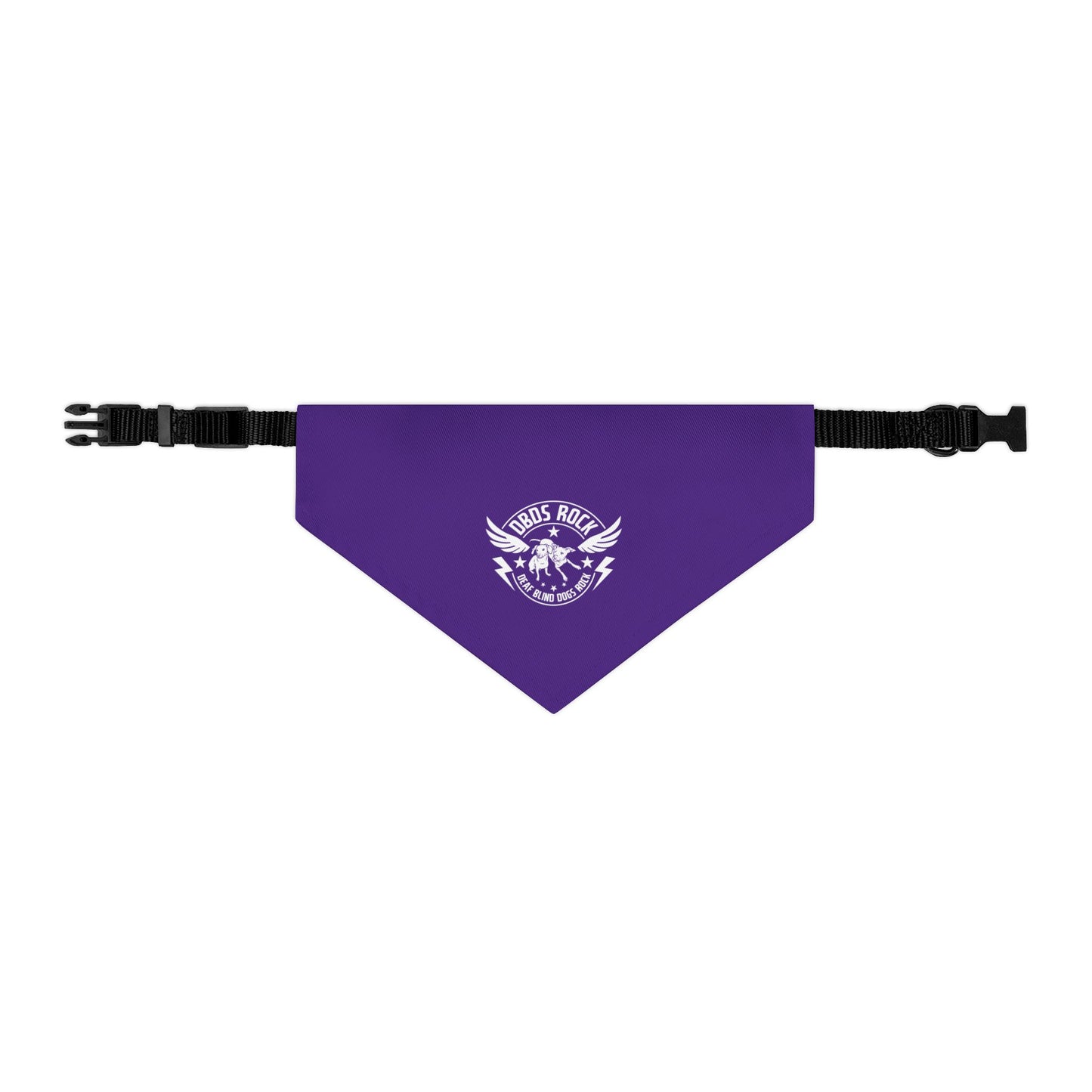 Purple DBDR (Deaf Blind Dogs Rock) Bandana Collar - Stylish Dog Accessory for Celebrations, Holidays & Everyday Wear