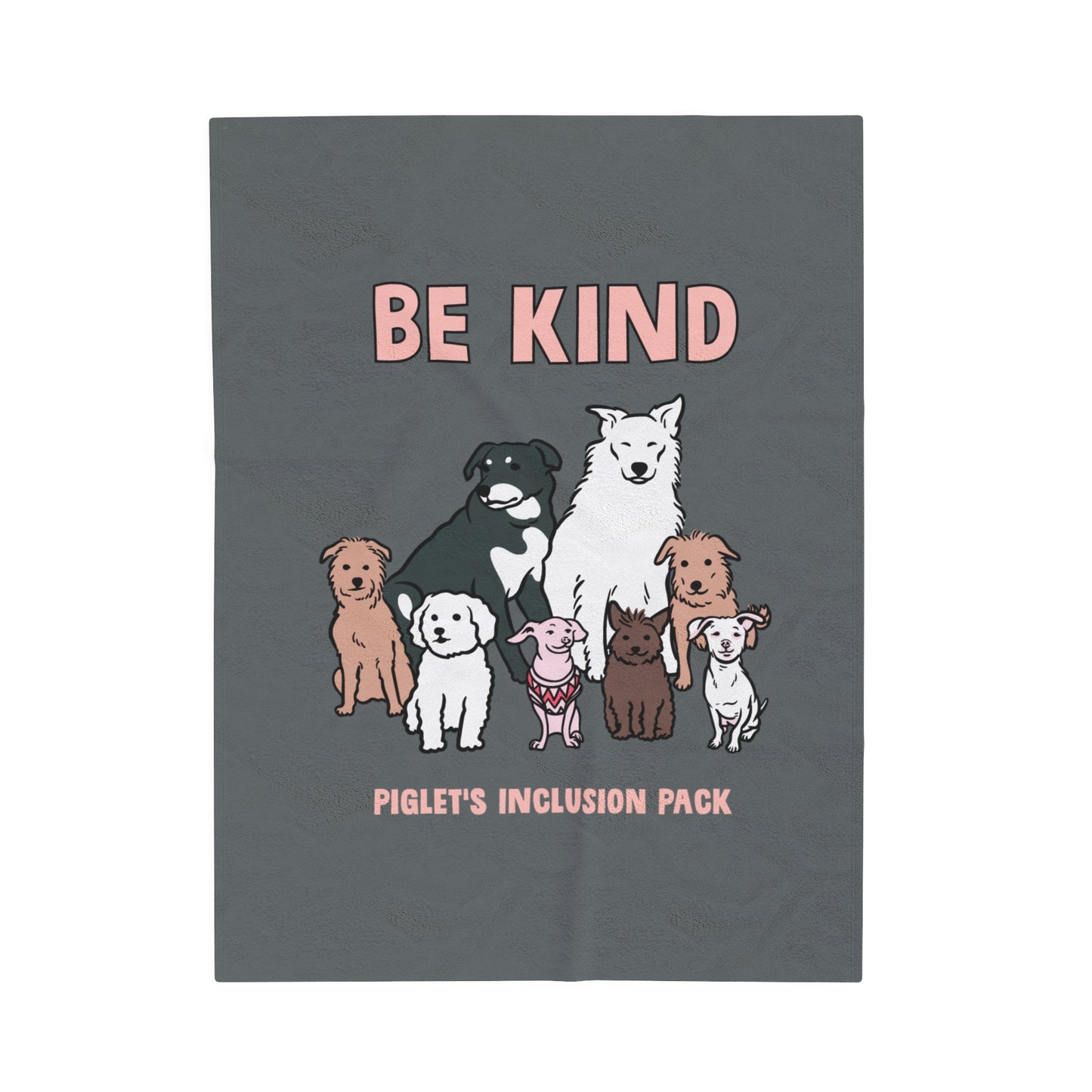 Piglet's Inclusion Pack Be Kind Gray Velveteen Plush Blanket