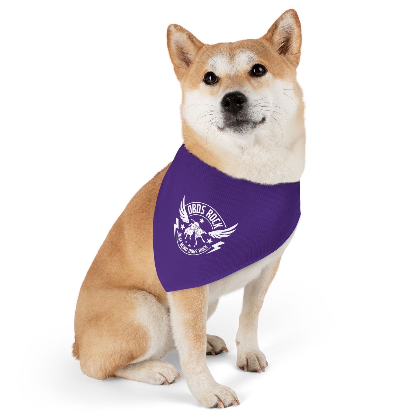 Purple DBDR (Deaf Blind Dogs Rock) Bandana Collar - Stylish Dog Accessory for Celebrations, Holidays & Everyday Wear