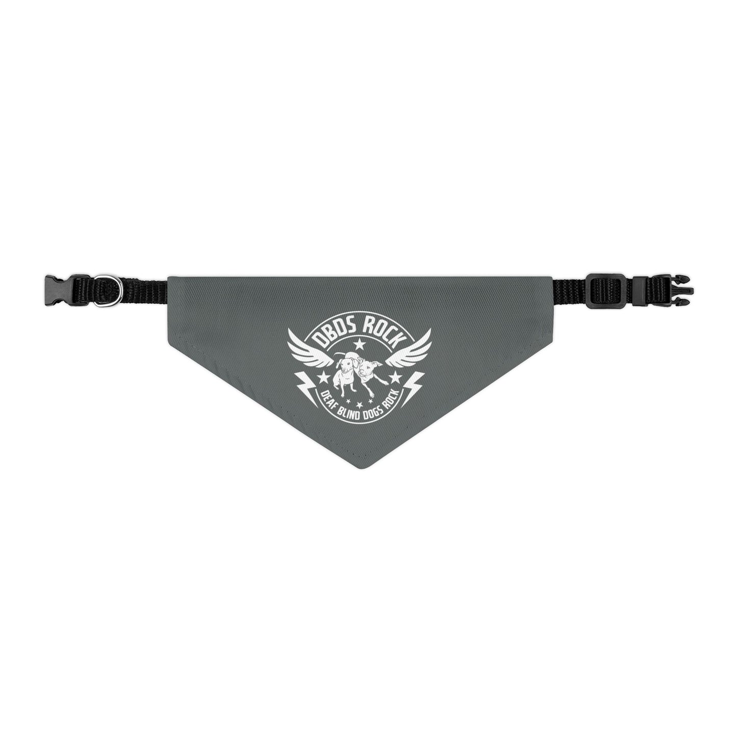 Gray DBDR Pet Bandana Collar - for the DeafBlind dog in your life!