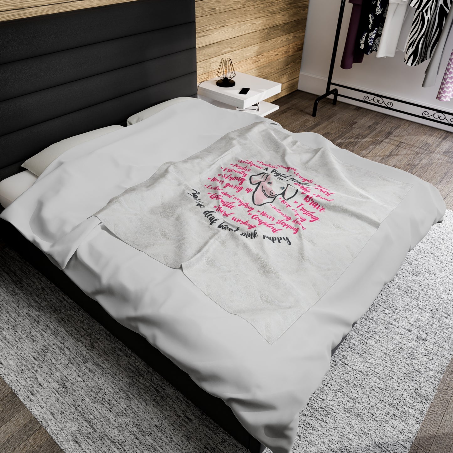 Vintage Piglet Mindset Velveteen Plush Blanket
