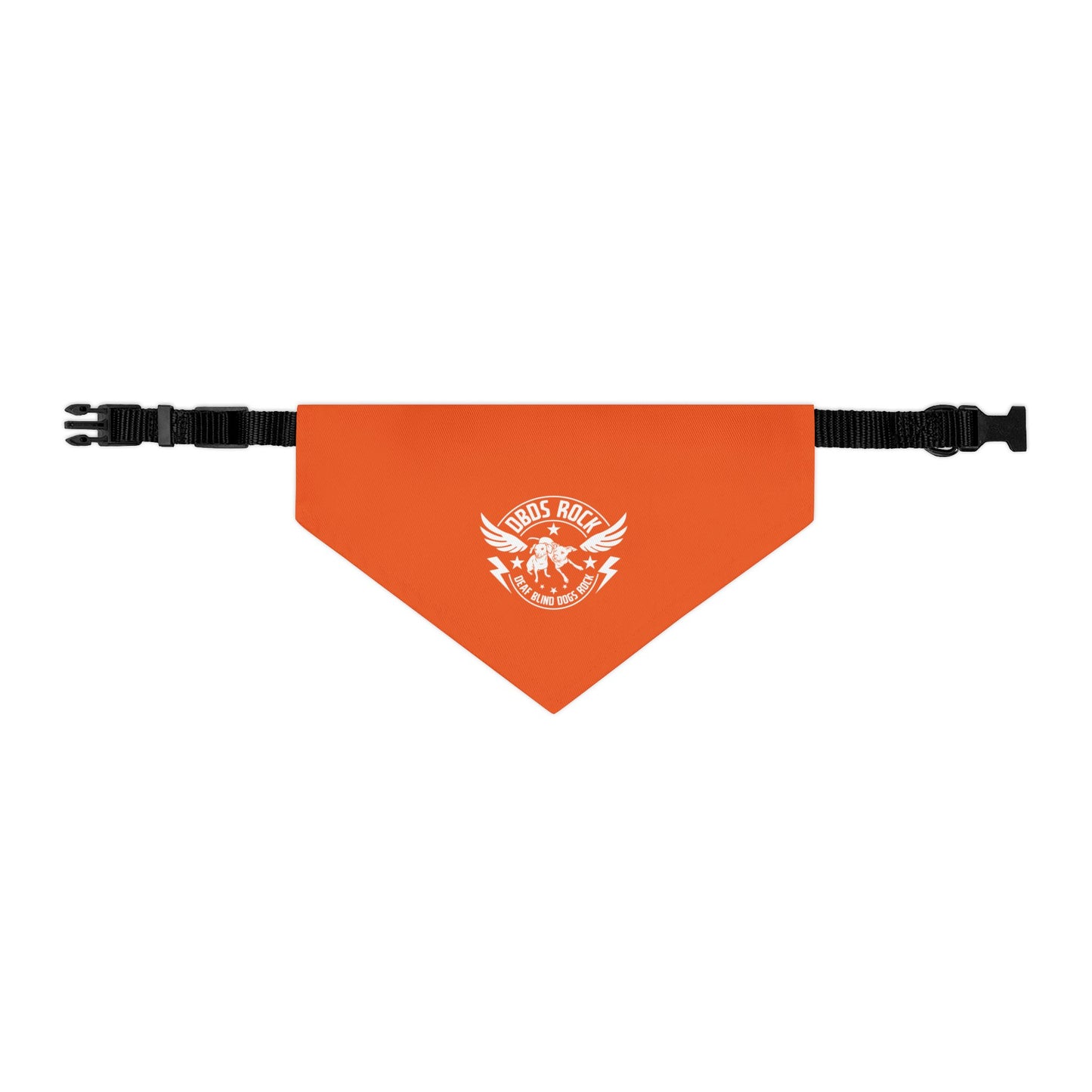 Orange Pet Bandana Collar - for the DeafBlind dog in your life!