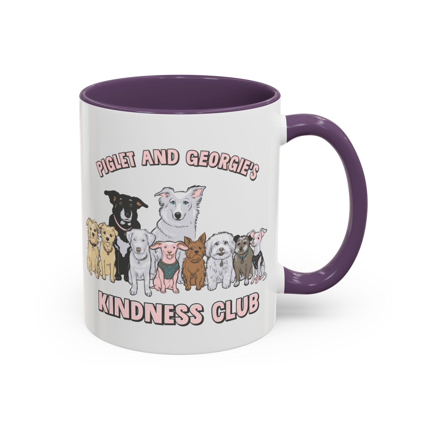 Piglet and Georgie's Kindness Club Accent Coffee Mug (11, 15oz)