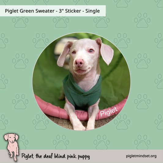 Piglet in a Green Sweater sticker single