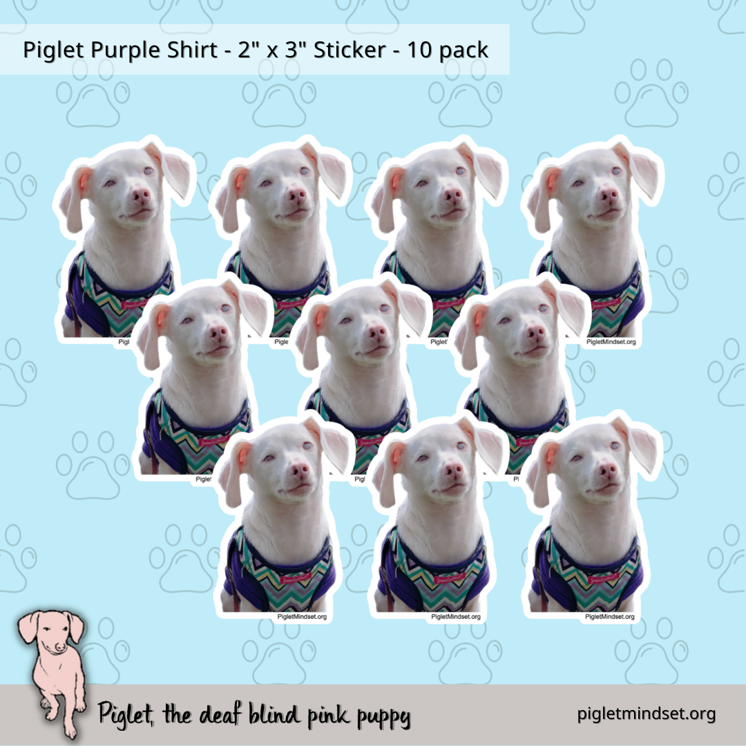Piglet Purple Shirt - 2" x 3" Sticker