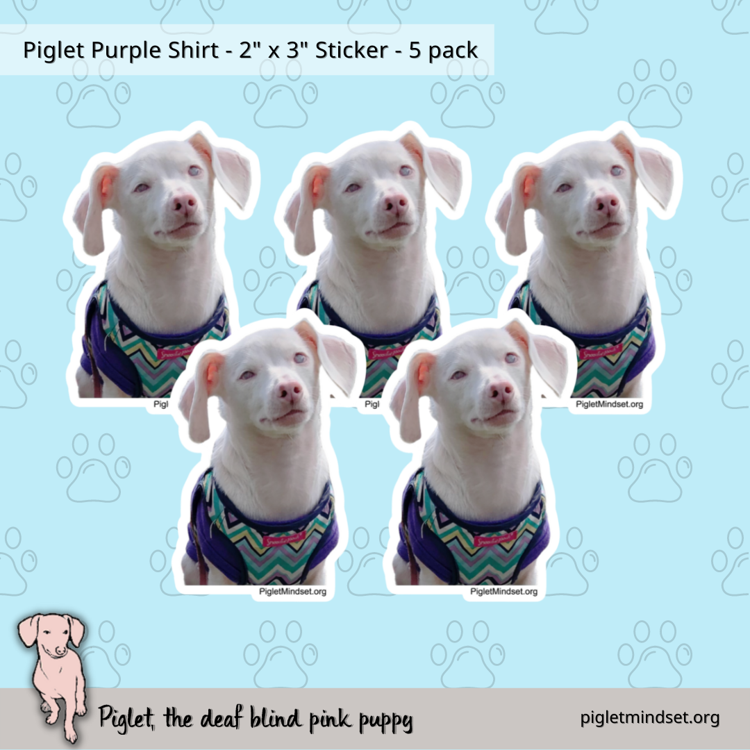 Piglet Purple Shirt - 2" x 3" Sticker